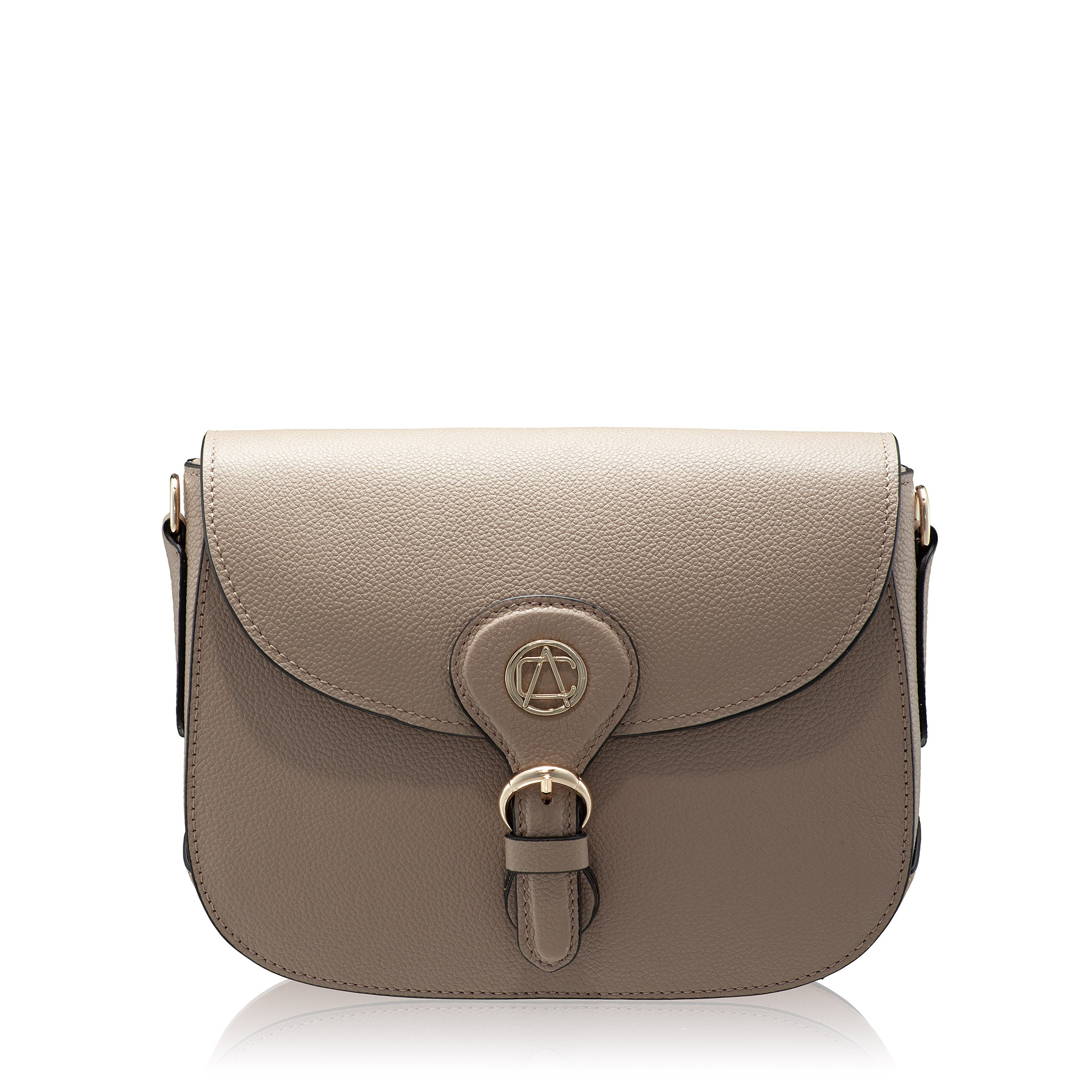 Women Leather Shoulder Bag ISRA 01 BOTTALATO TAUPE