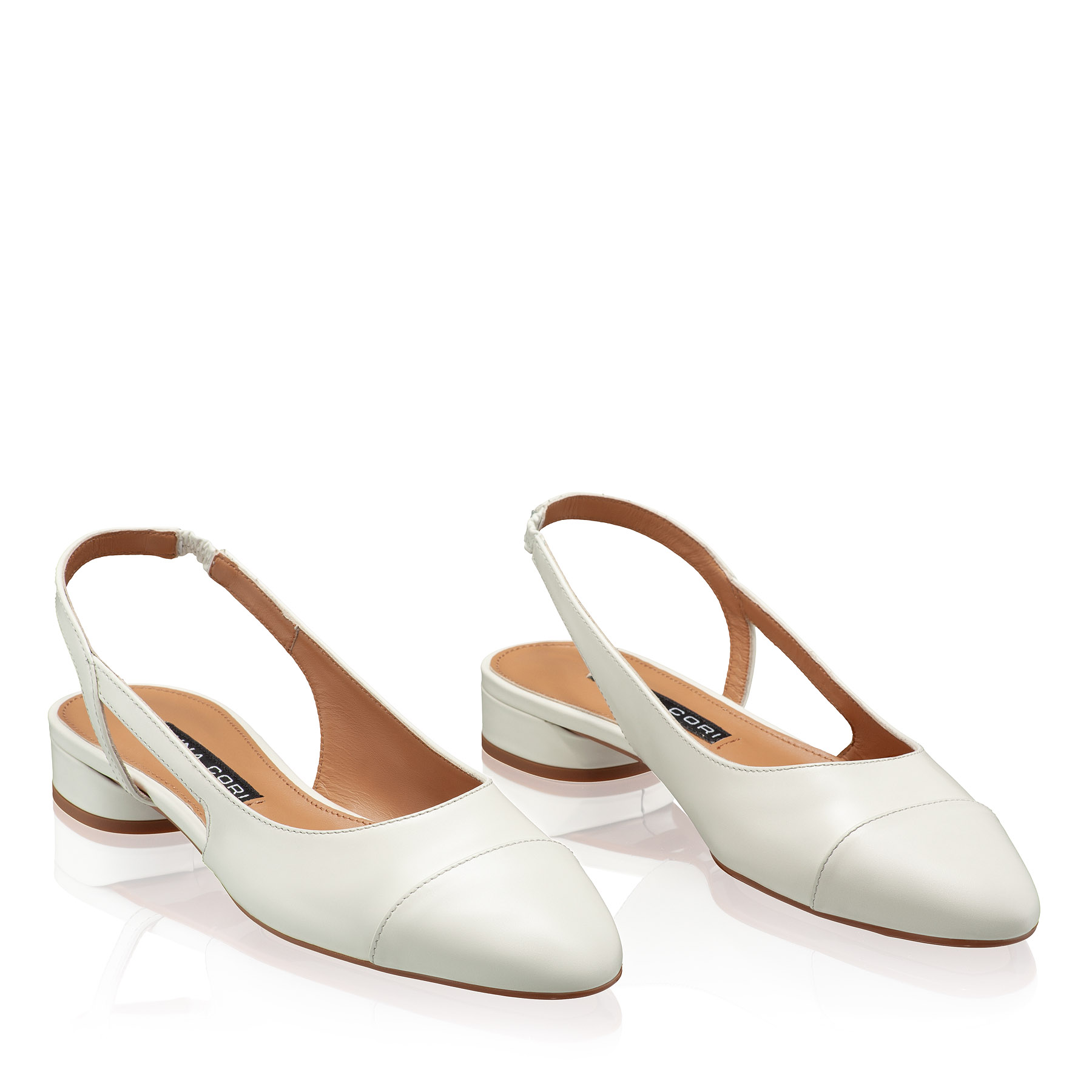 Mid-heel Slingback Pumps 8078 Vitello+Panna