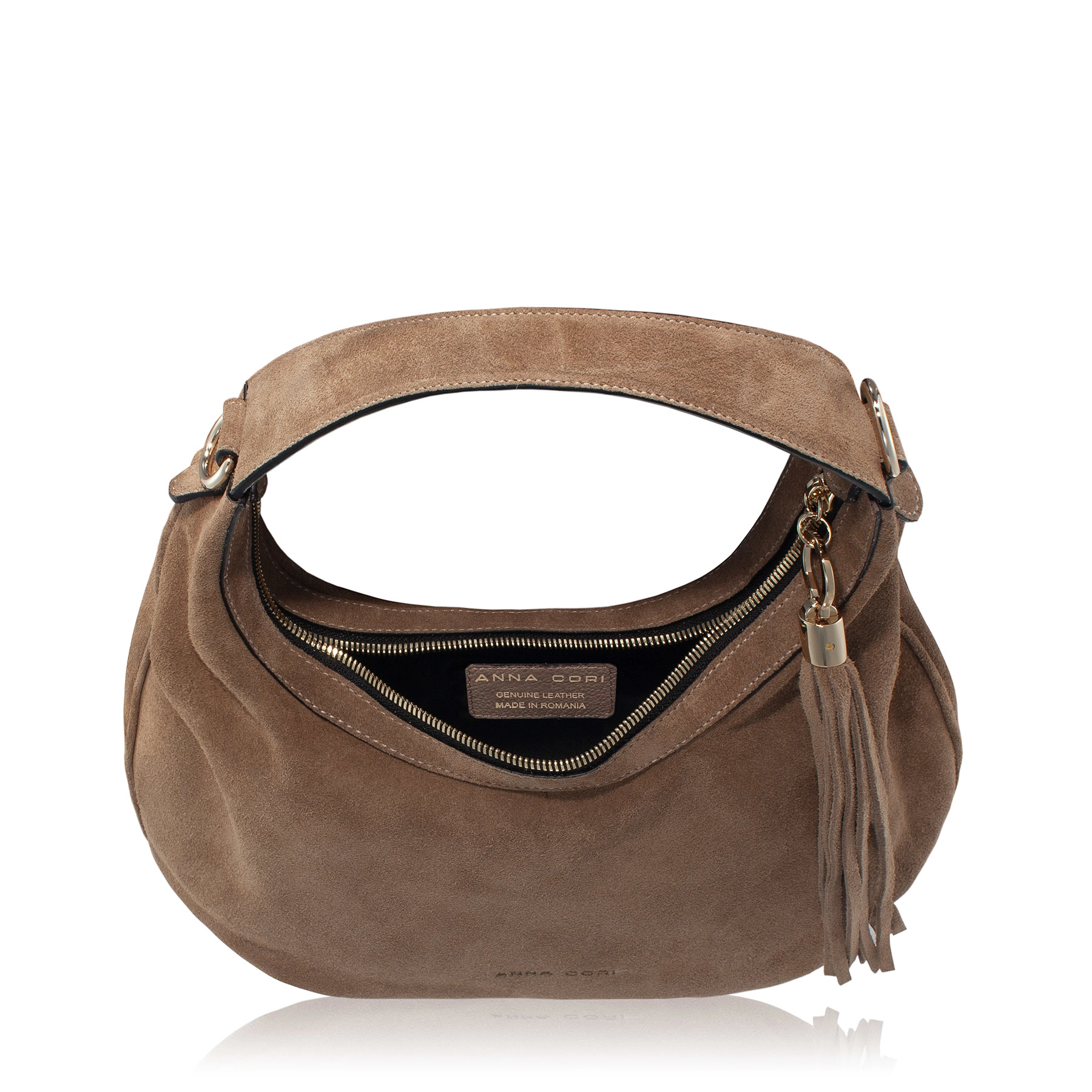 Women Leather Hand Bag NORY 01 CROSTA TAUPE