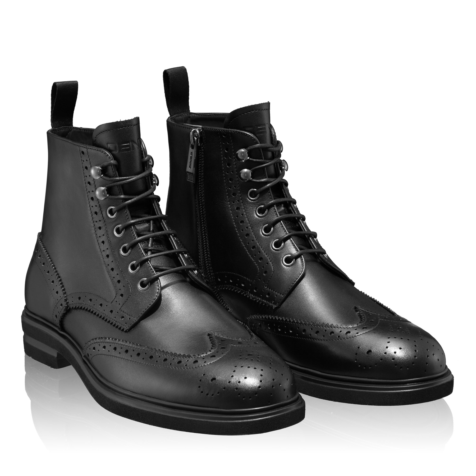 Men Genuine Leather Casual Boots 7333 Vitello Black