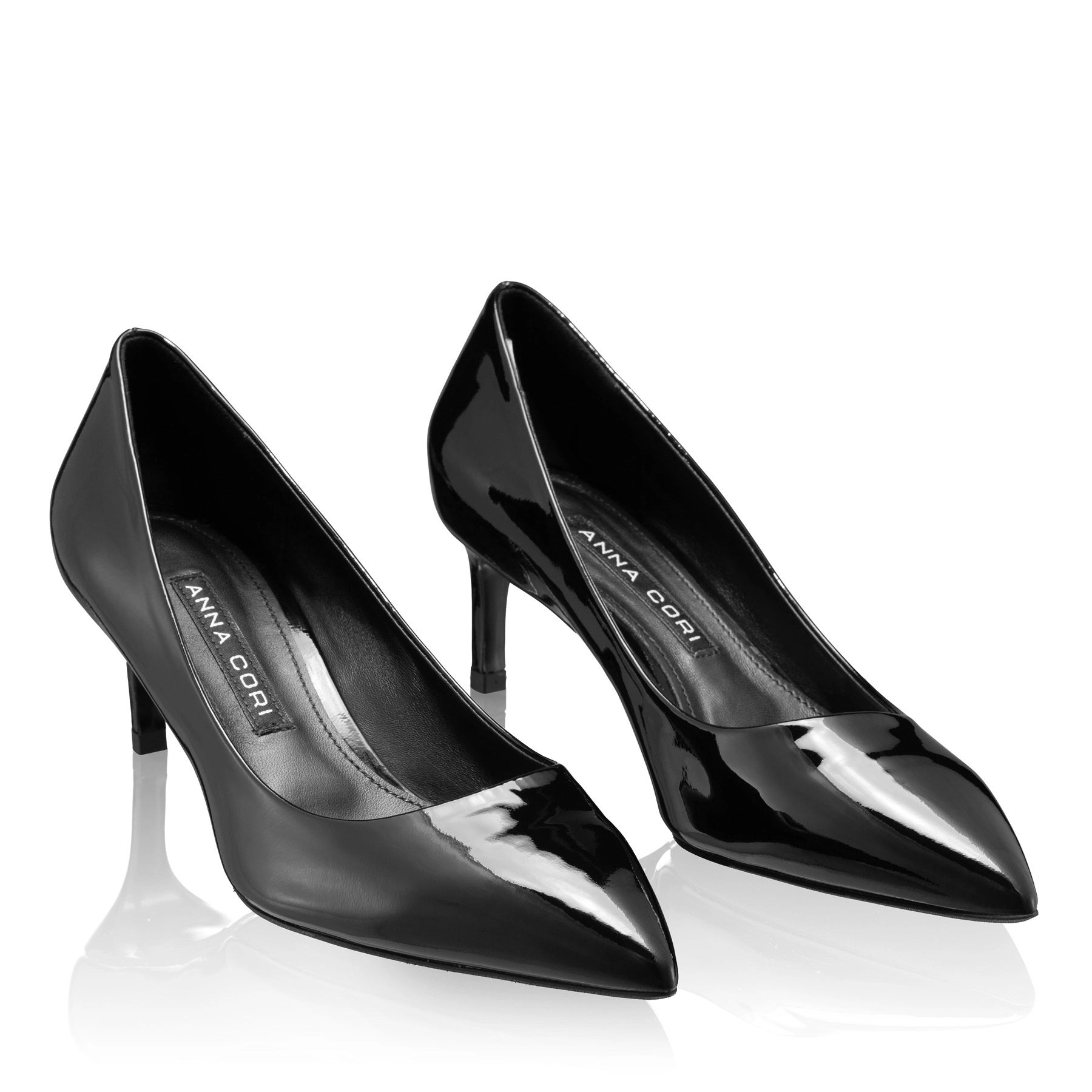 Mid-heel Pointed Toe Pumps 8220 Lac Black