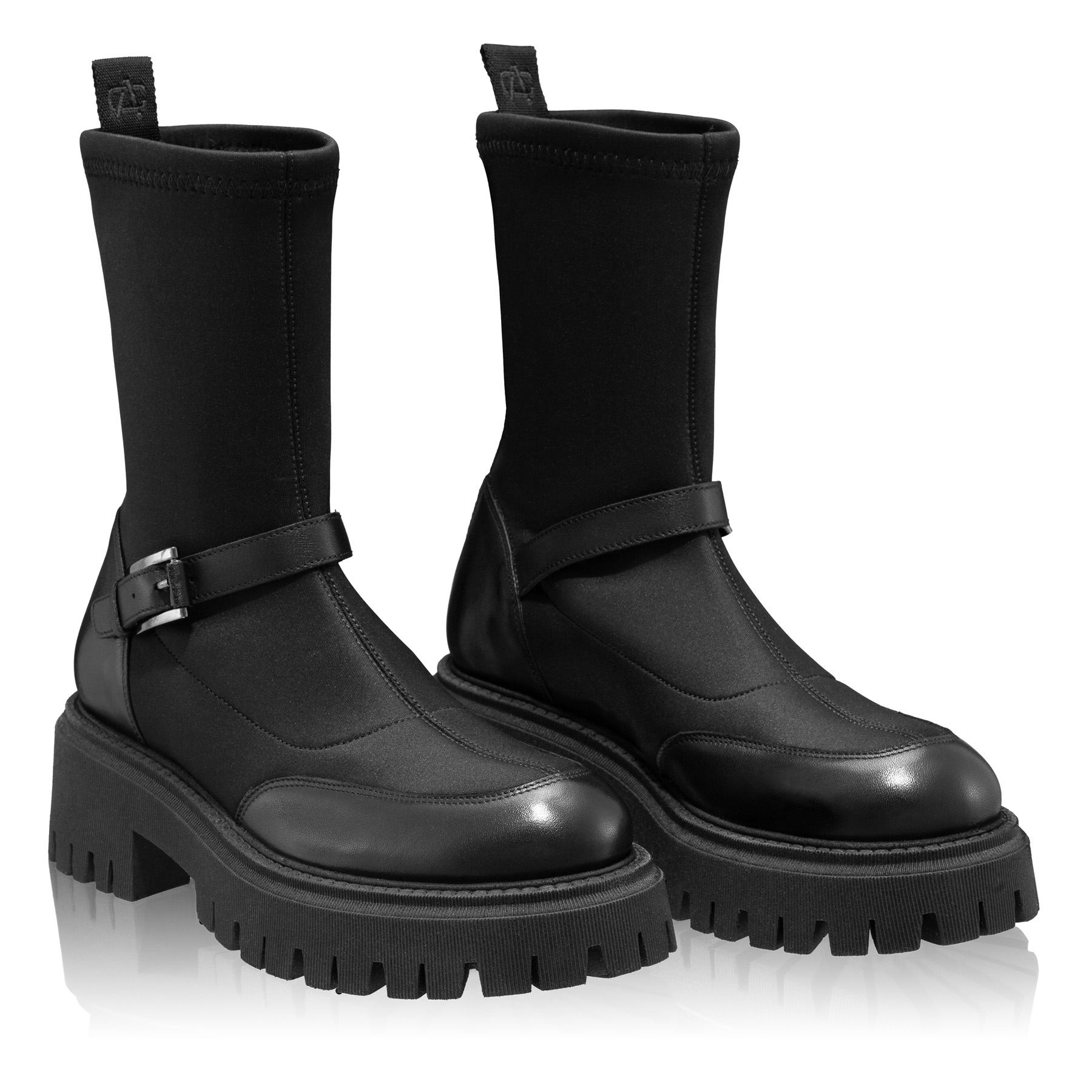 Women Ankle-Boots 7988 Vitello + Stretch Black
