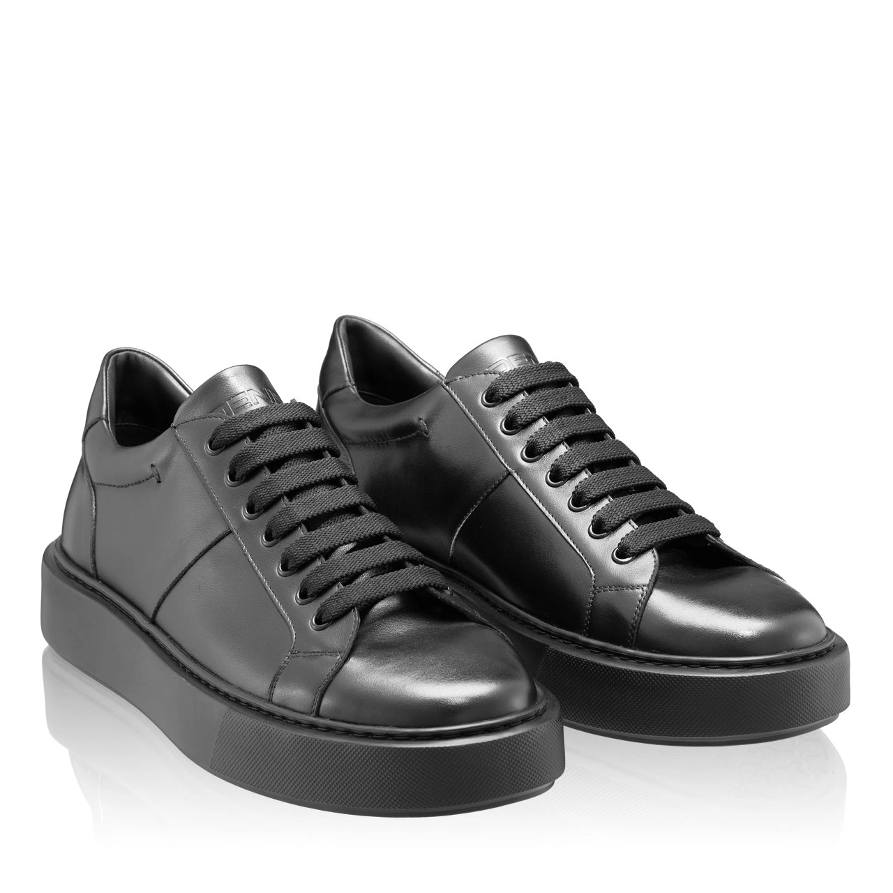 Men genuine leather sports shoes 6897 Vitello Black/Black