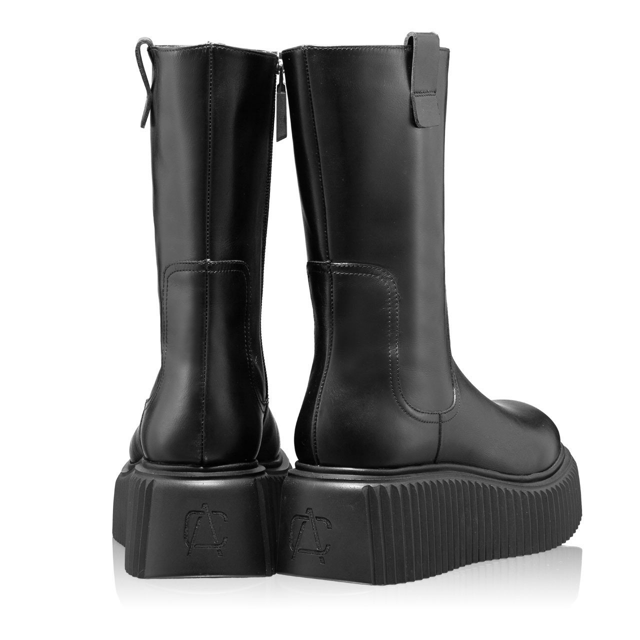 Women Leather Boots 7129 Vitello Black