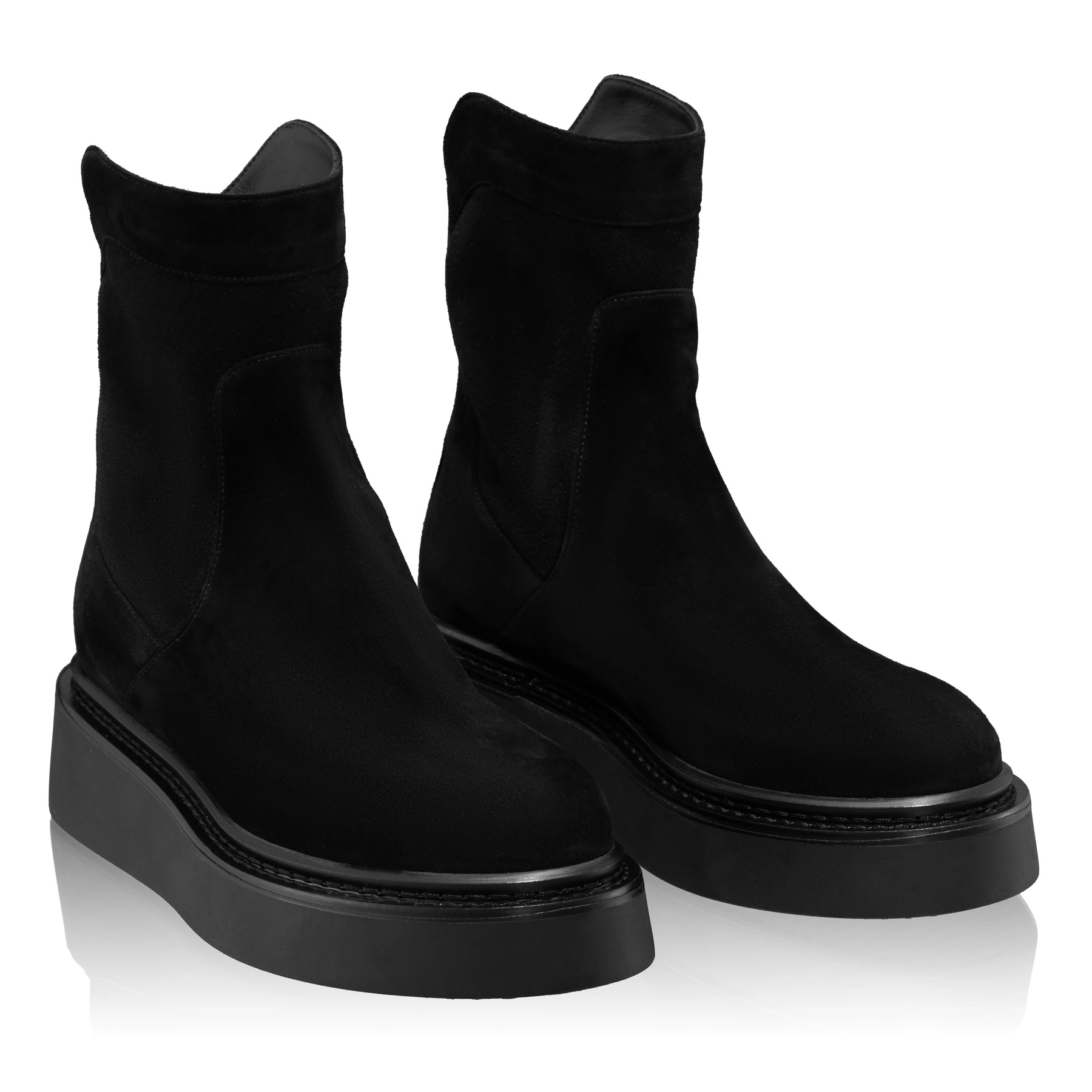 Women Suede Leather Boots 7936 Camoscio Black