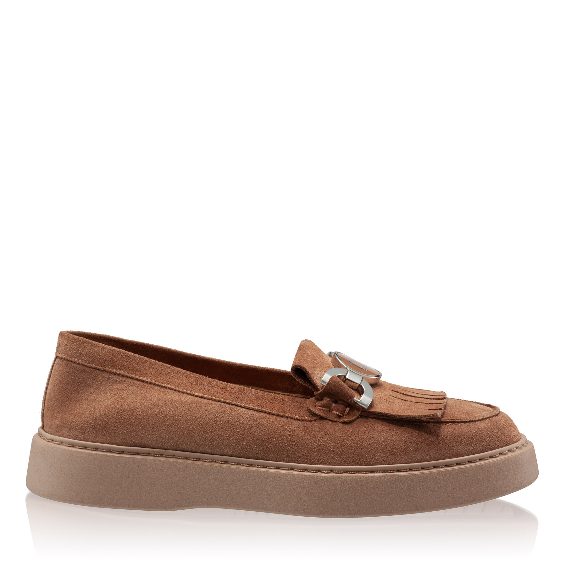 Women Casual Genuine Leather Loafers  8137 Crosta Brown