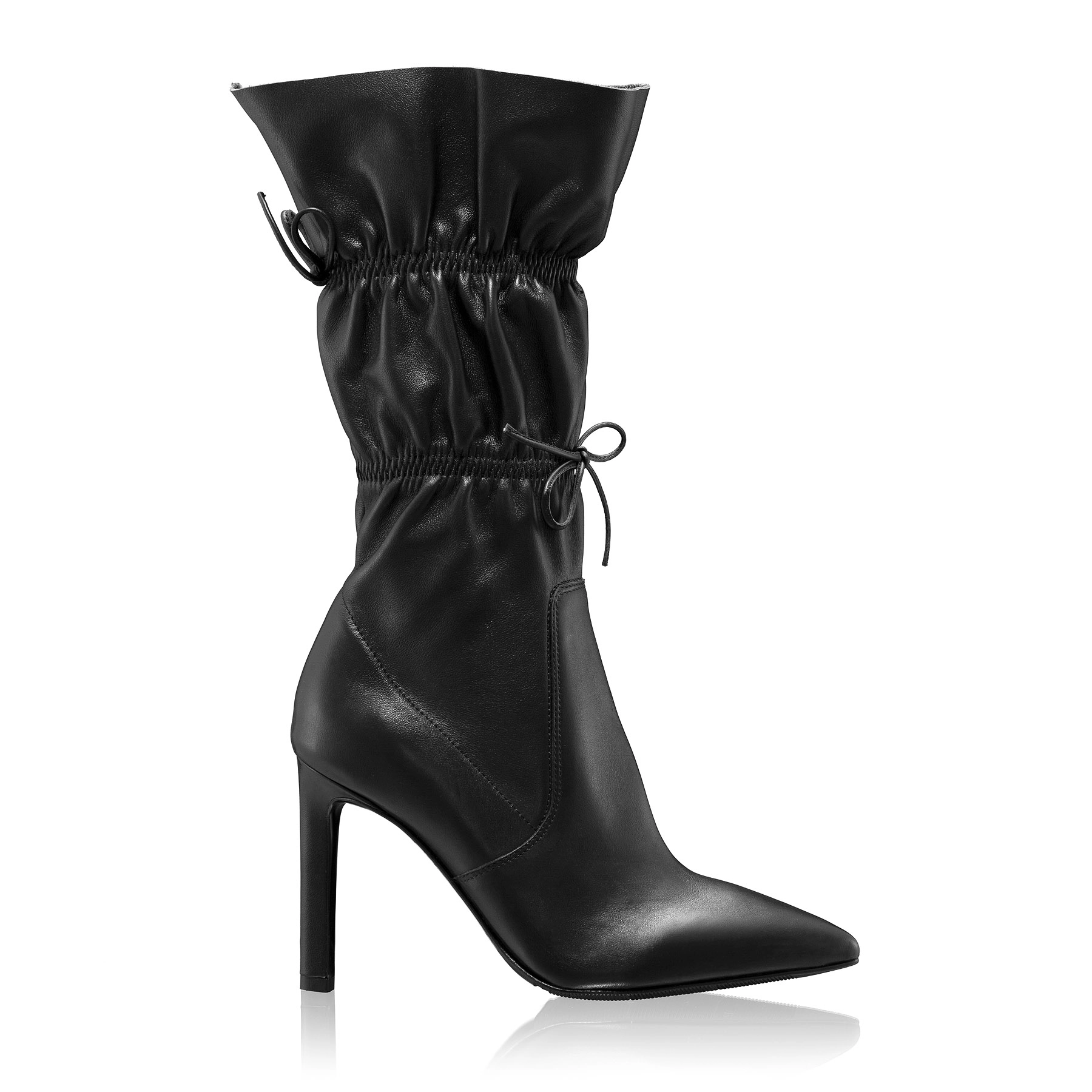 Women High Heel Leather Boots 8245 Vitello Black