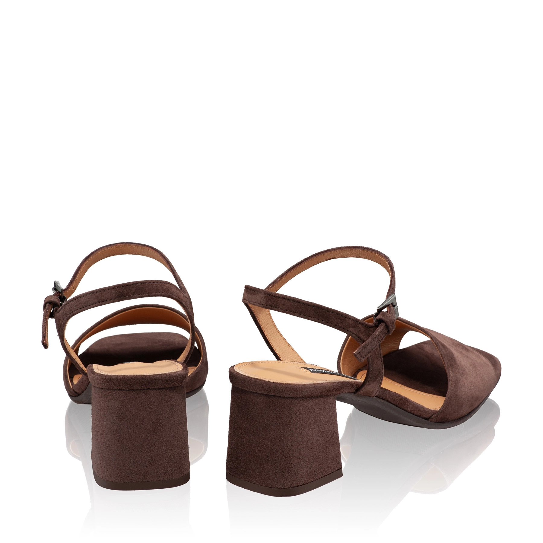 Women Leather Sandals 8042 Camoscio Maro
