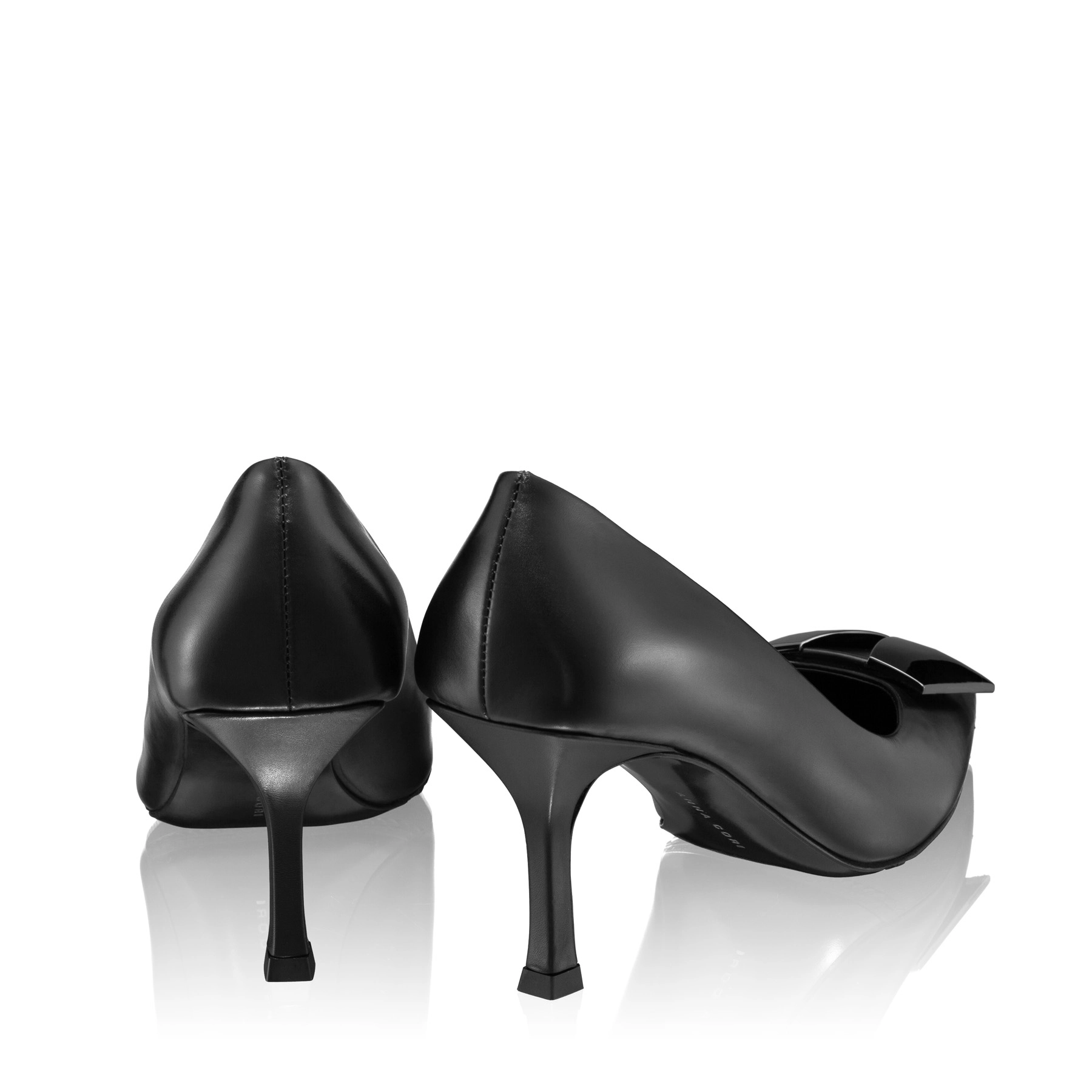 Mid-heel Leather Pumps 6149 Vitello Black