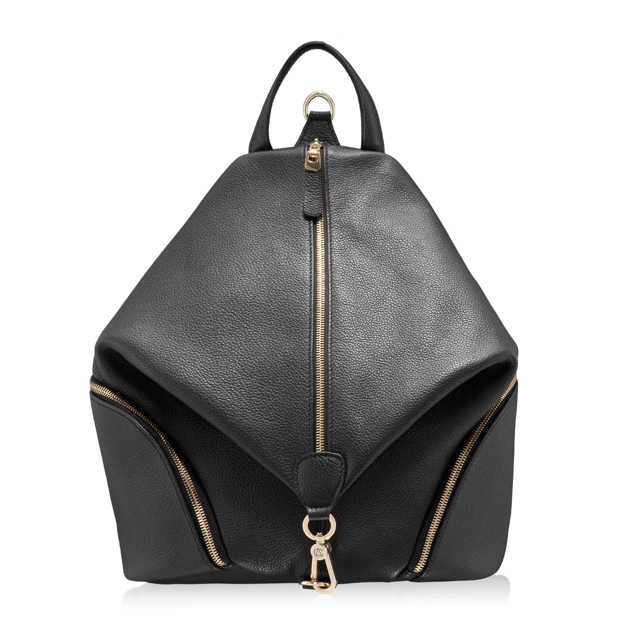Women Leather Backpack AMERY BOTTALATO BLACK