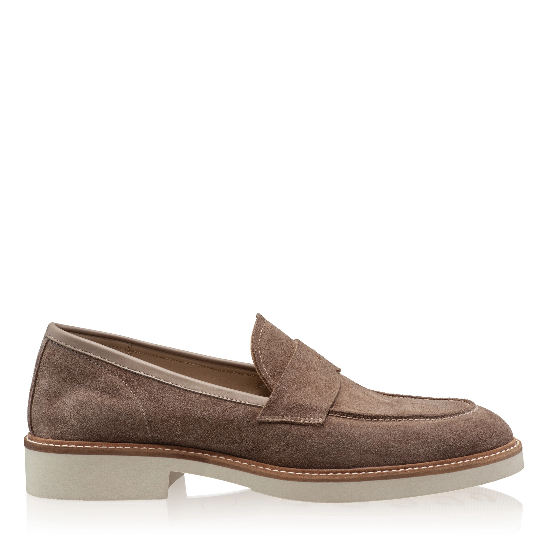 Men Suede Leather Loafers 7612 Crosta Taupe