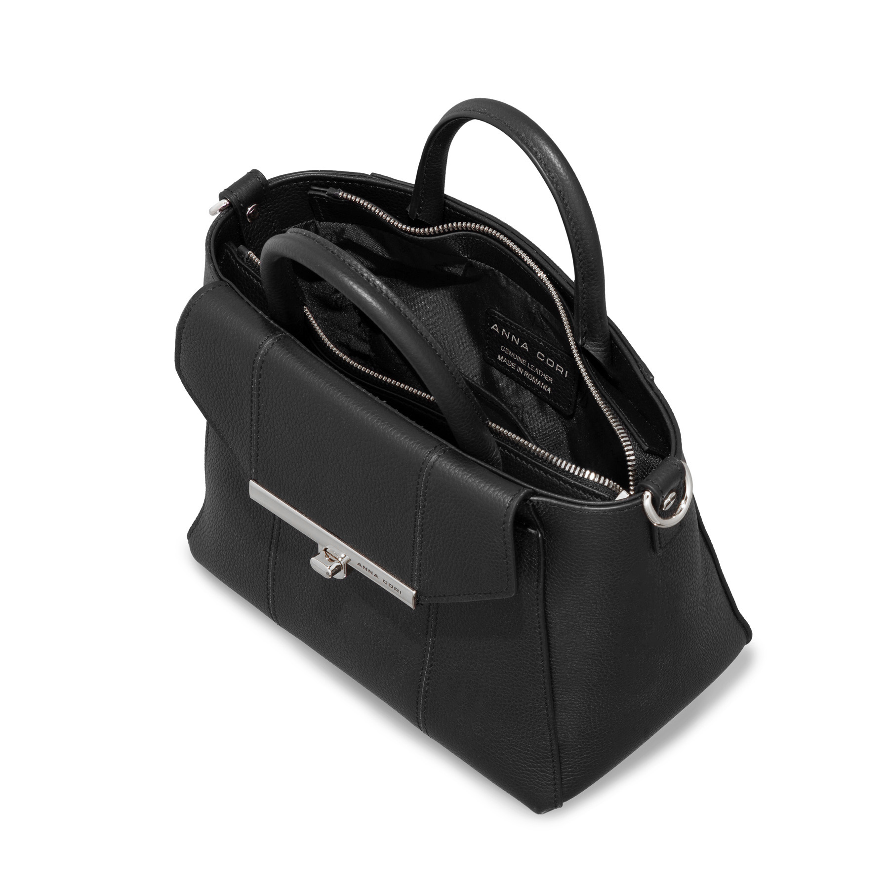 Women Leather Hand Bag CLARINA 04 Bottalato Black