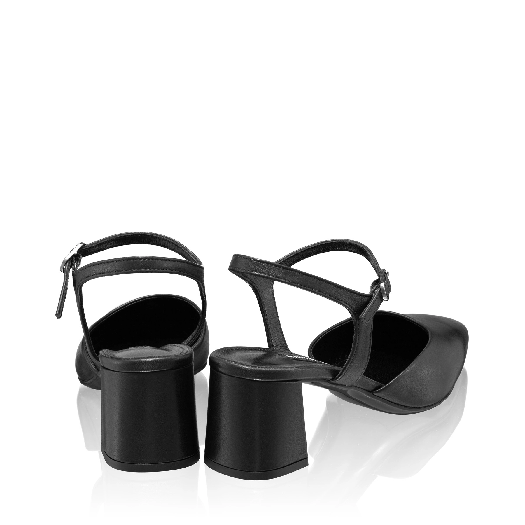 Mid-heel Slingback Pumps 8046 Vitello Black