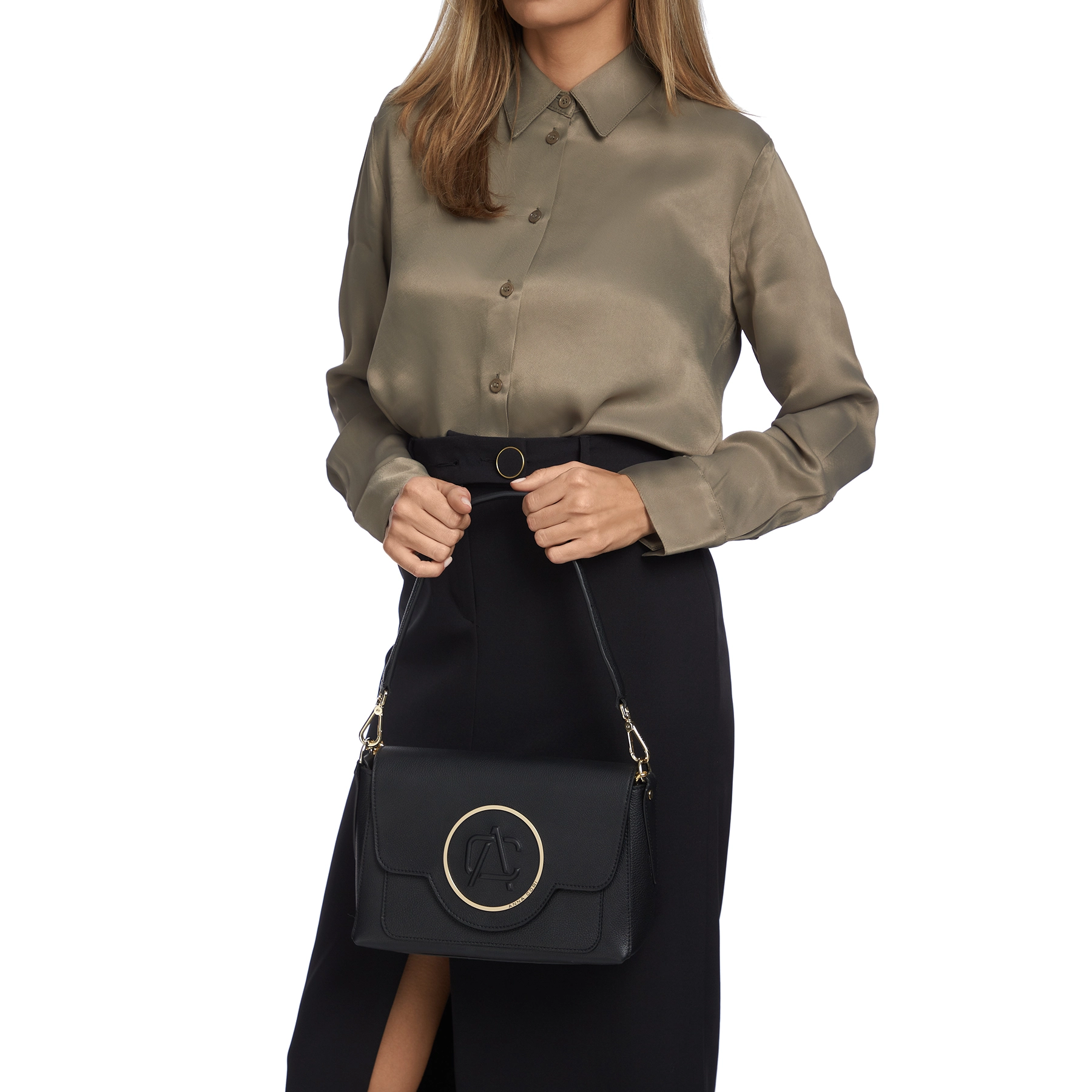 Women Leather Crossbody Bag Tania Bottalato Black
