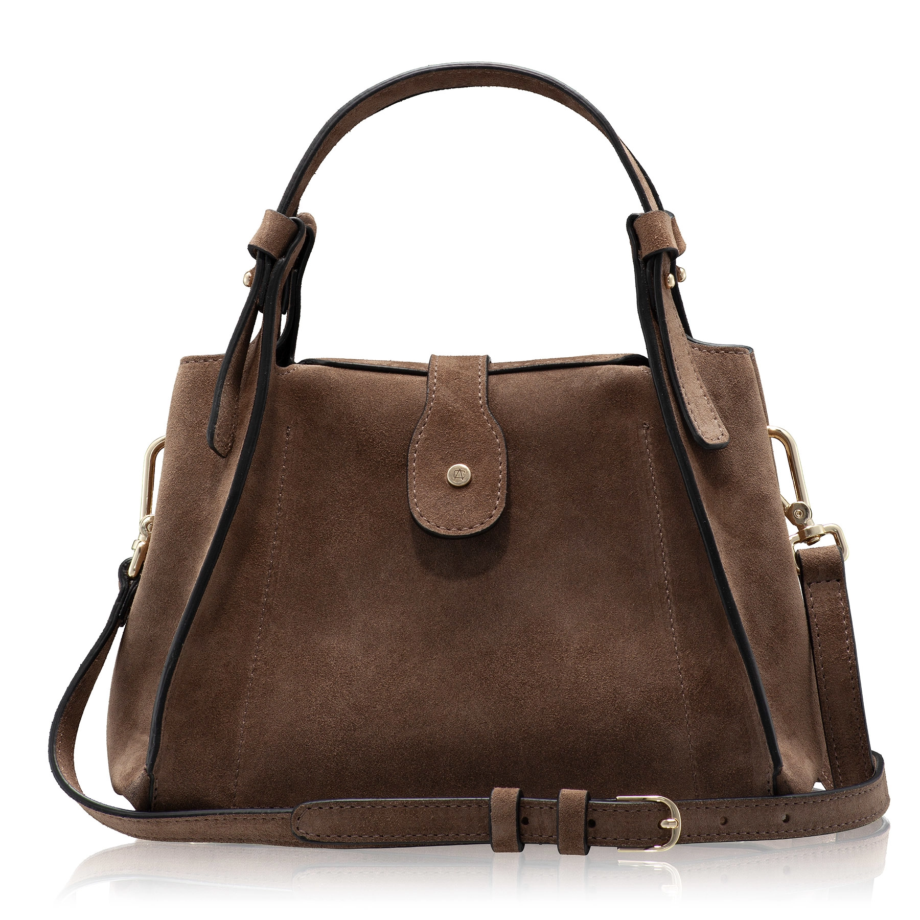 Women Leather Handbag BLUMA 01 CROSTA TAUPE