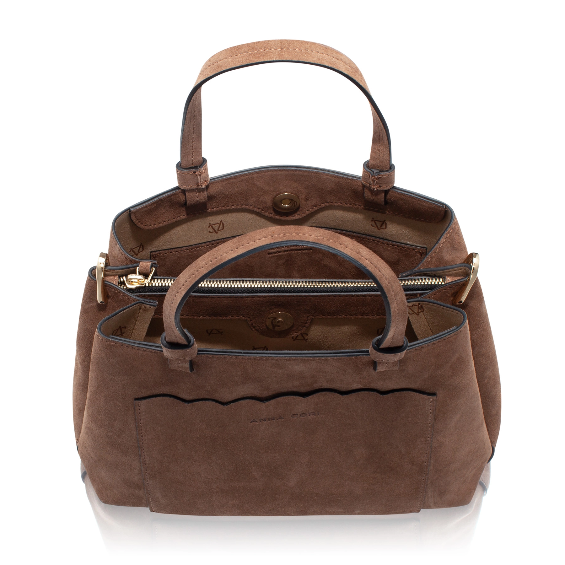 Women Leather Hand Bag CAYA 02 CROSTA FANGO