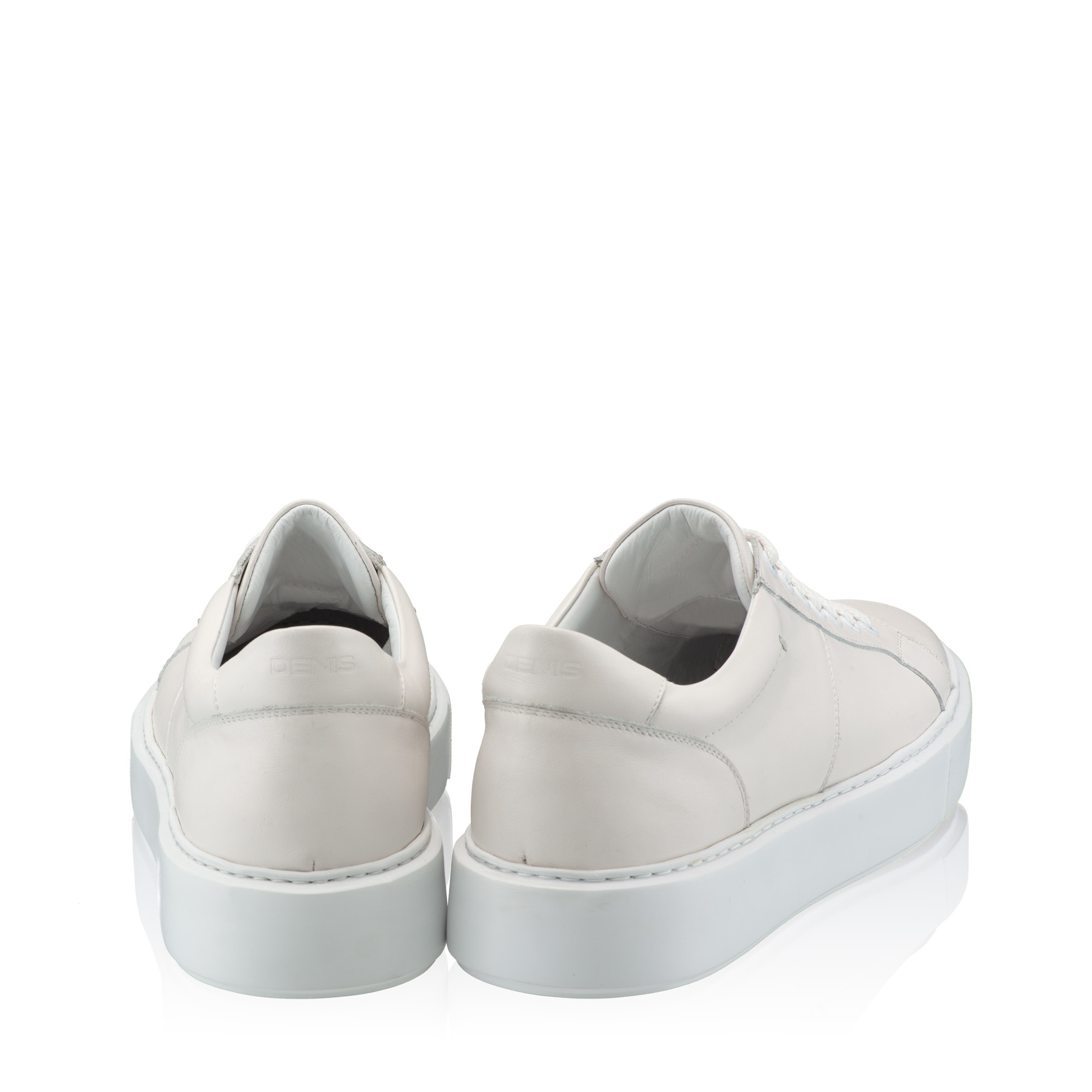 Men genuine leather sports shoes 6897 Vitello White
