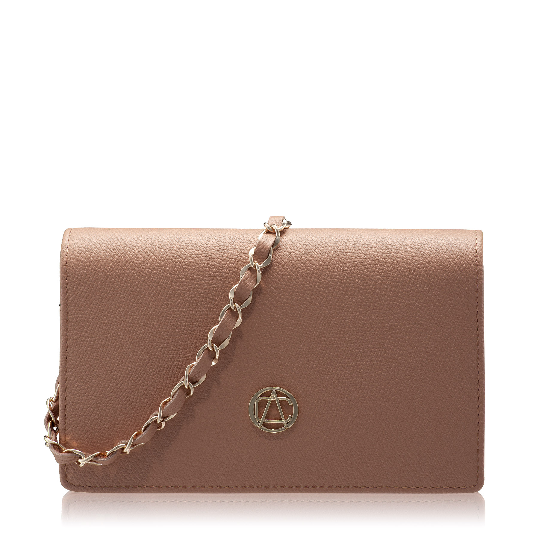 Women Leather clutch Bag ARNA 02 VITELLO STAMP POUDRE