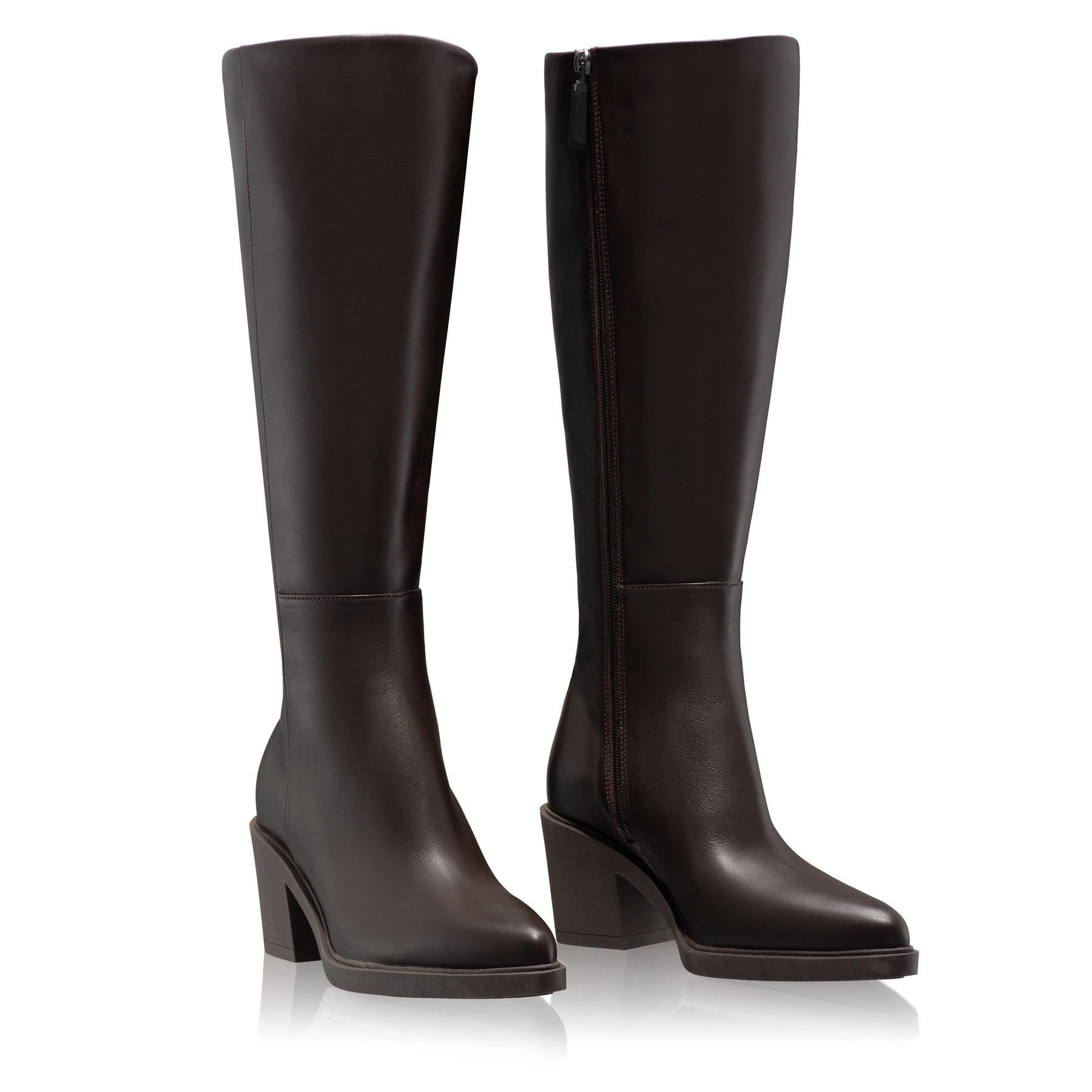 Women Leather Boots 7908 Vitello Brown