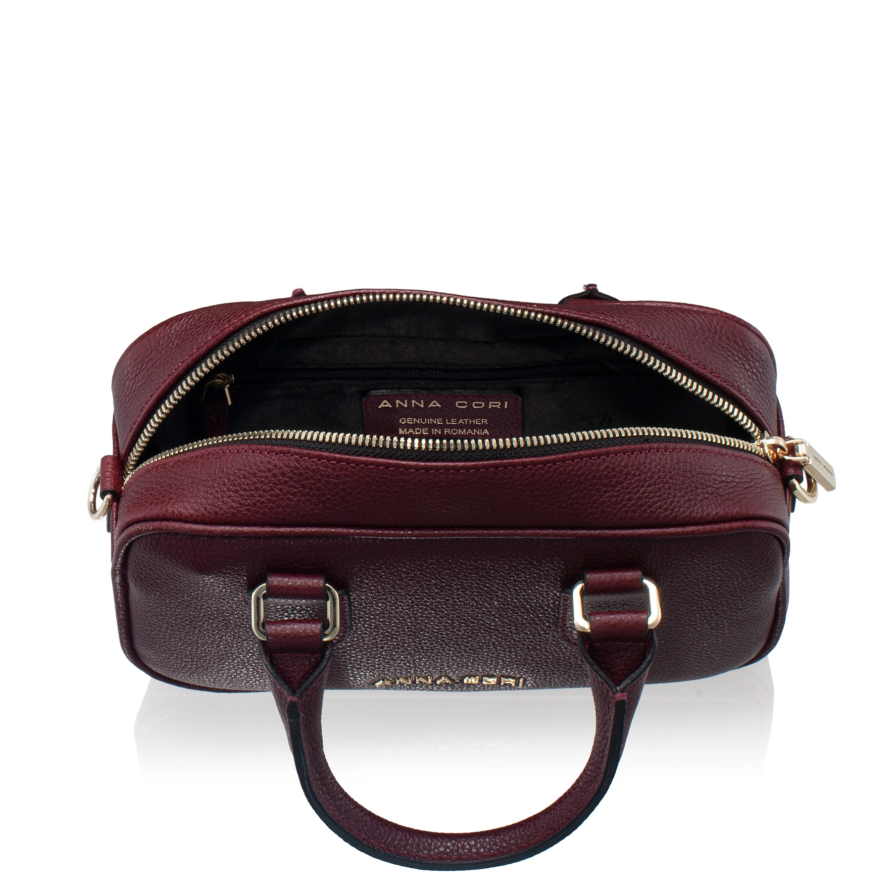Women Leather Handbag TINY 01 BOTTALATO BORDO