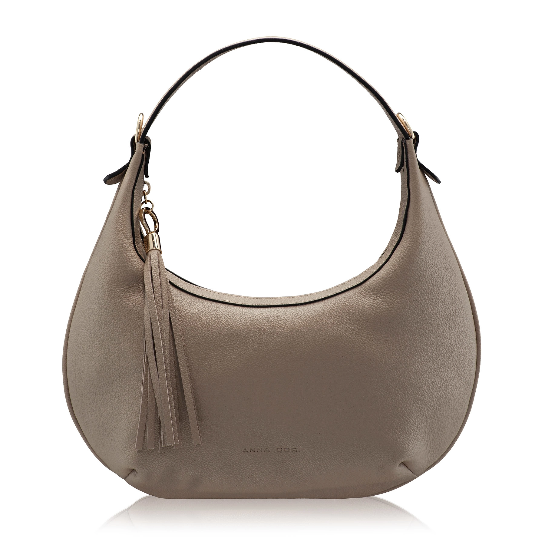 Women Leather Hand Bag NORY 01 BOTTALATO TAUPE