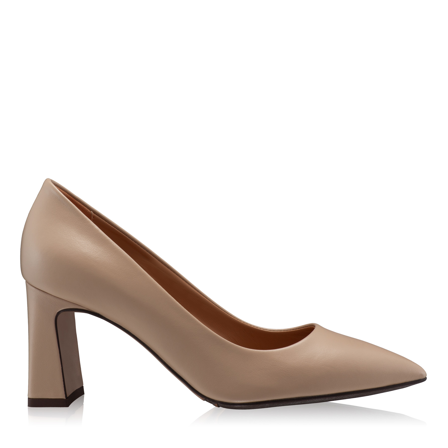 Mid-heel Pointed Toe Pumps 6146 Vitello Beige