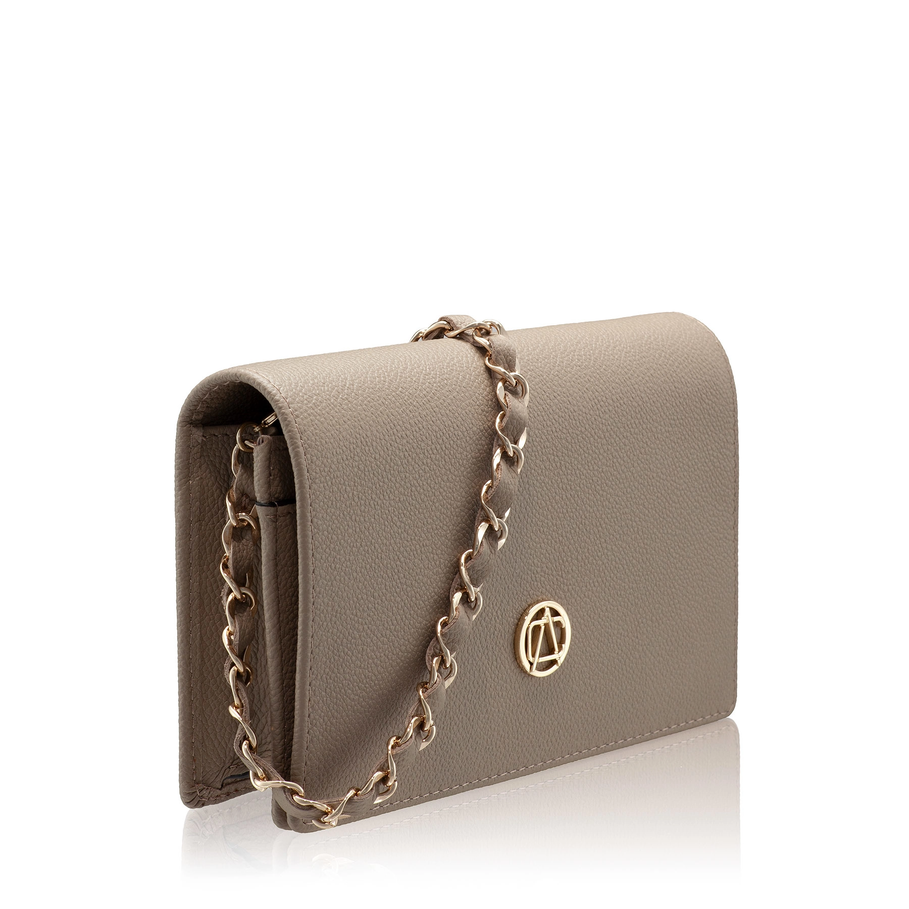 Women Leather clutch Bag ARNA 02 BOTTALATO TAUPE