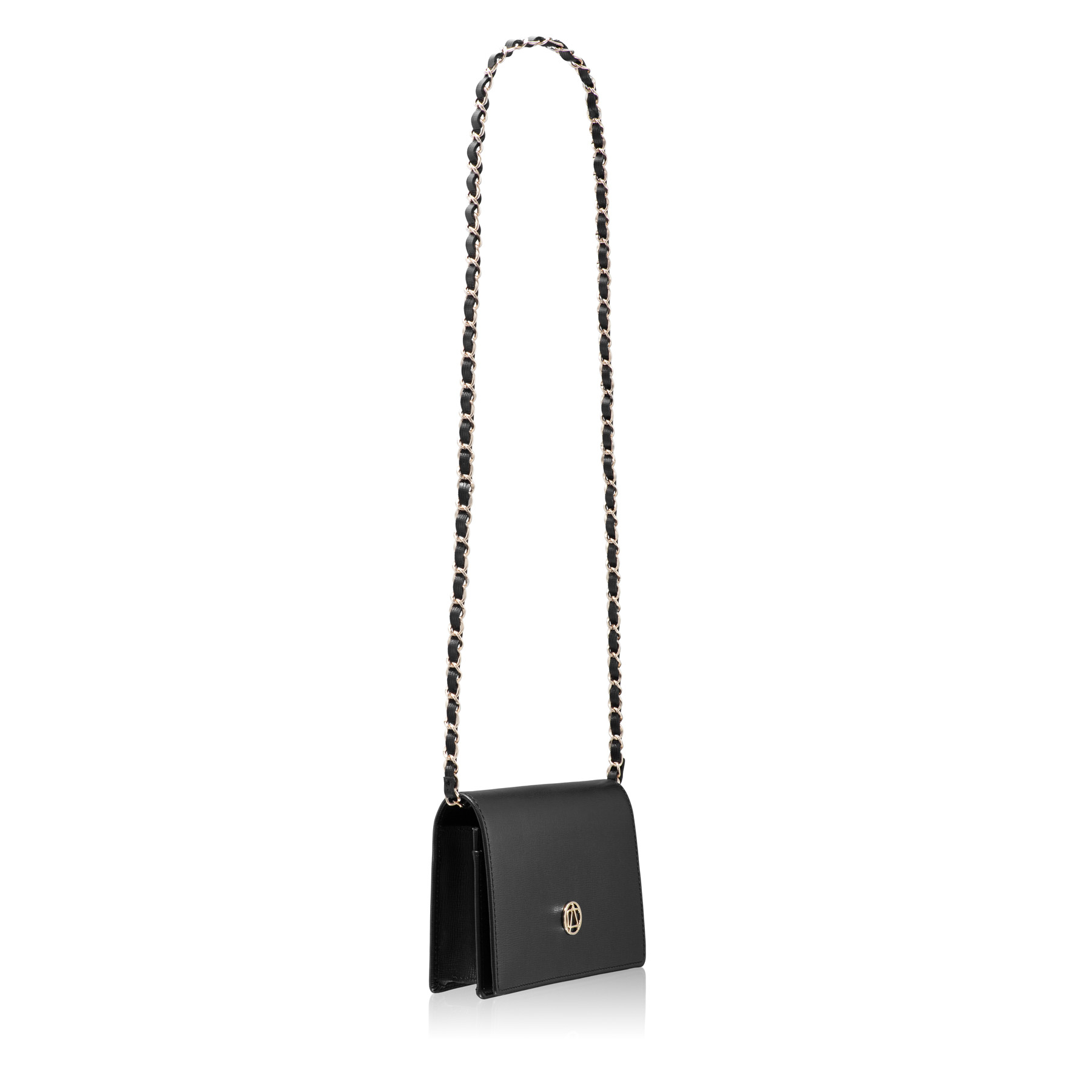Women Leather clutch Bag ARNA 02 VITELLO STAMP BLACK