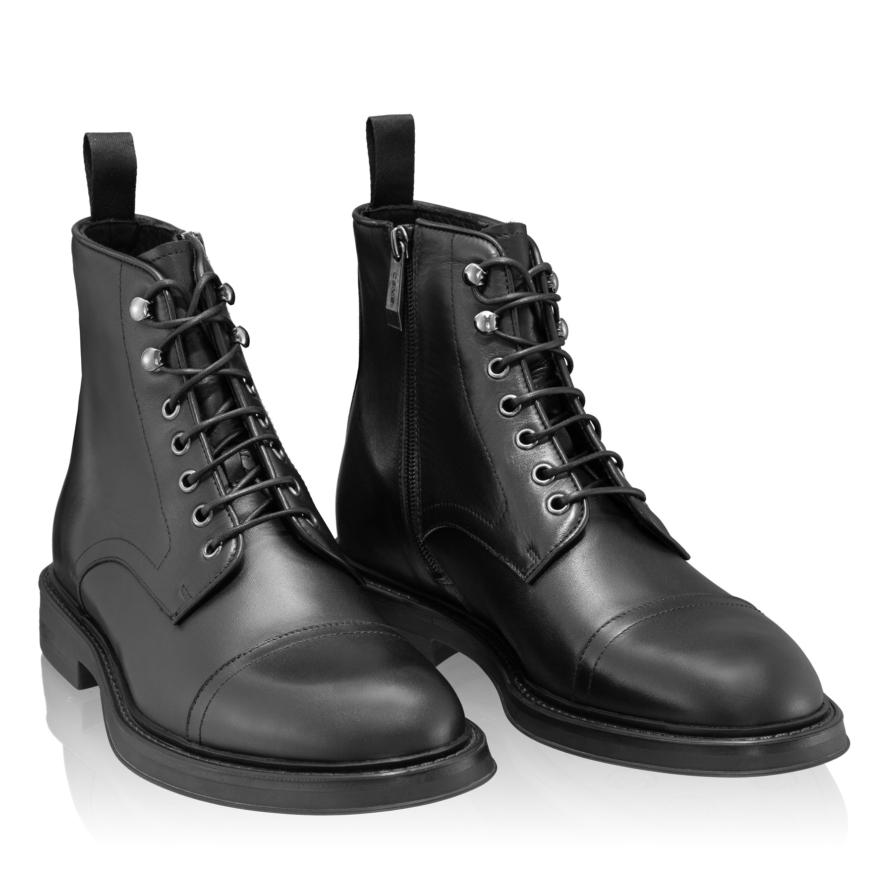 Men Natural Leather Casual Boots 7688 Vitello Black