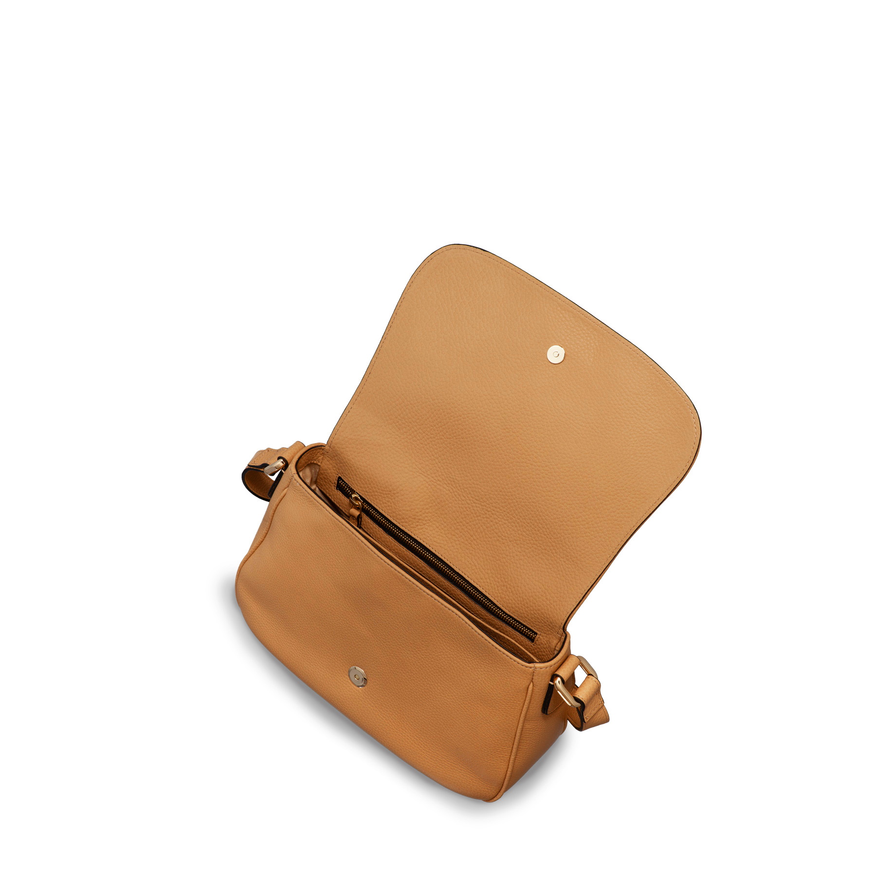 Women Leather Shoulder Bag DELICE BOTTALATO CAMEL