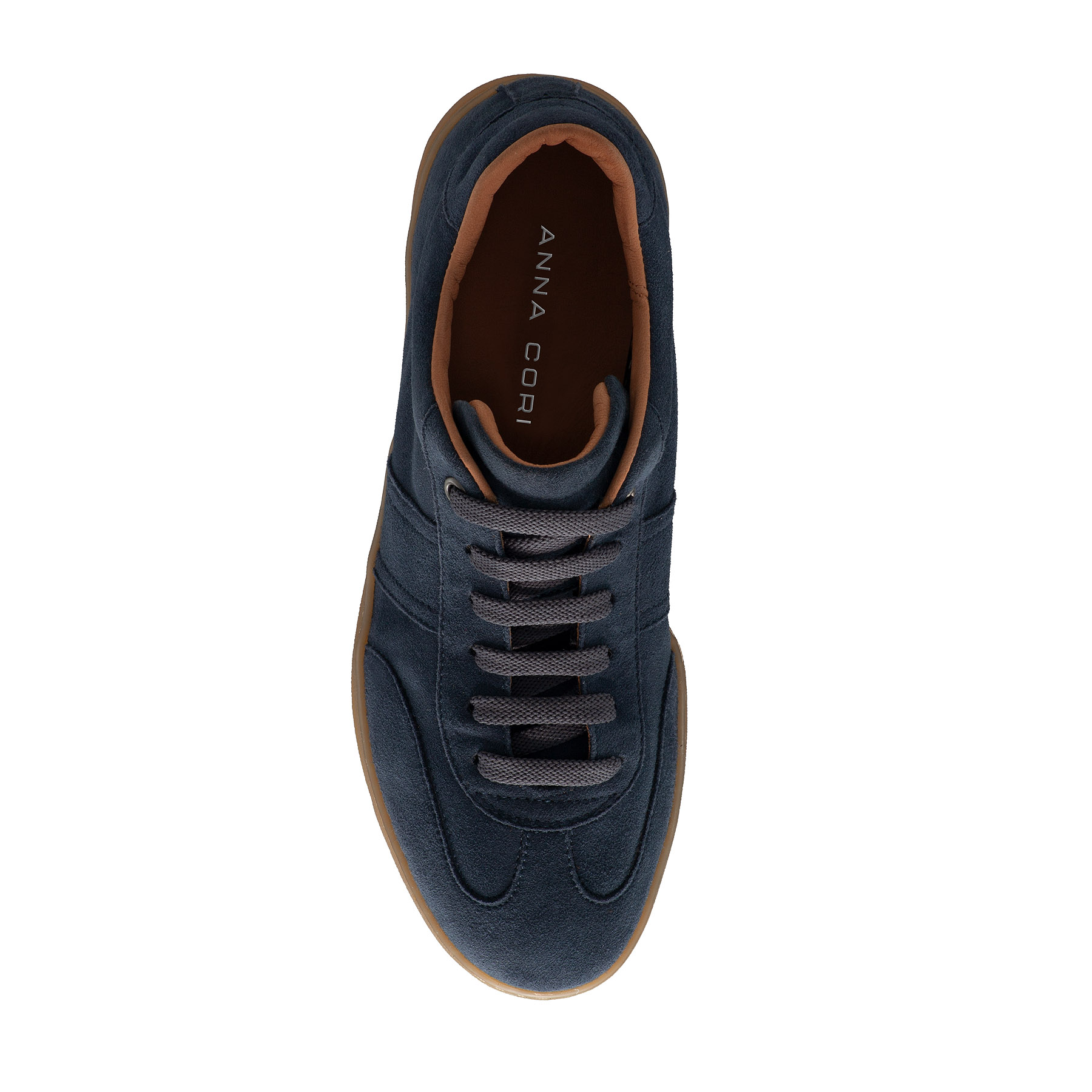 Women leather sport shoes 8066 Camoscio Blue