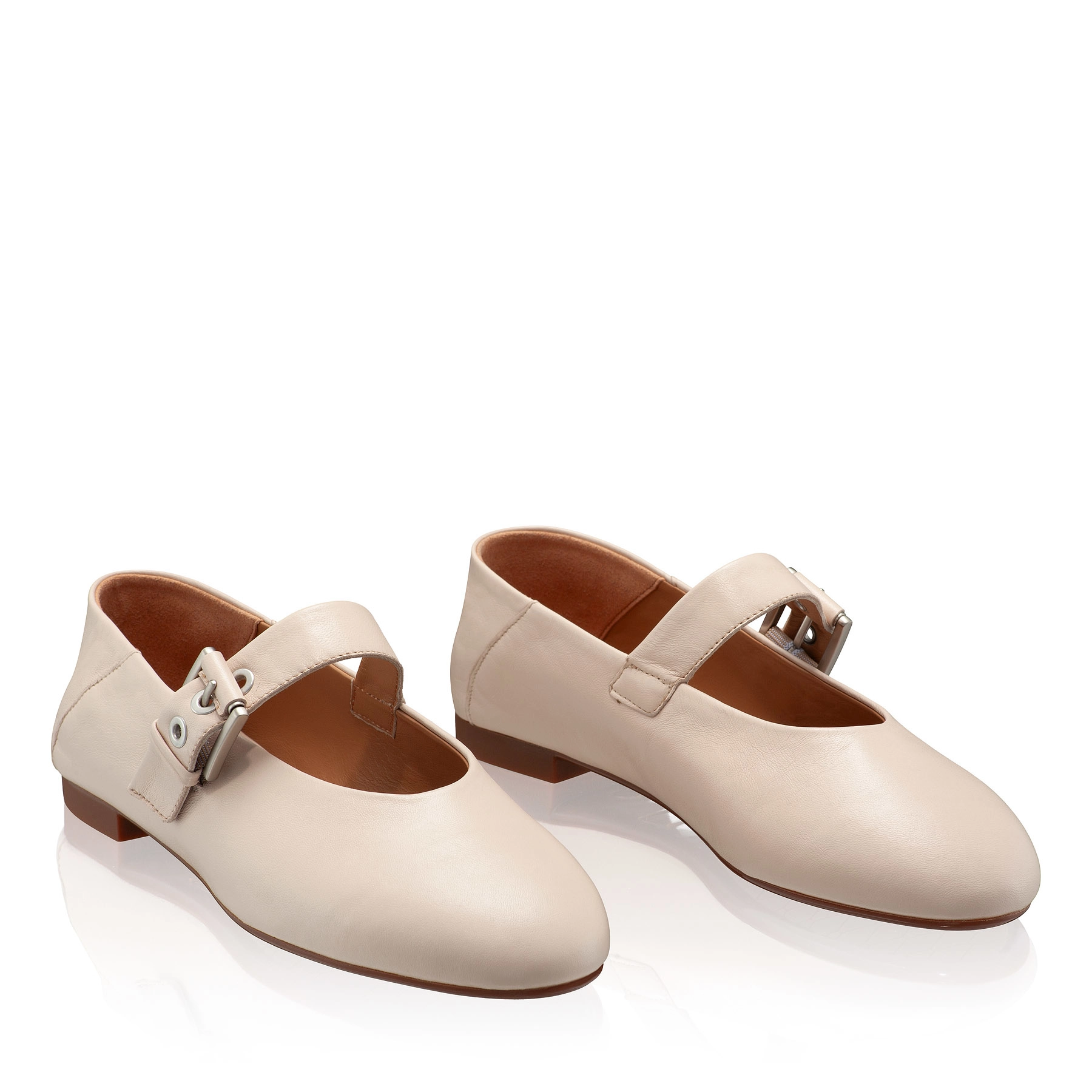 Women Ballerina Flats 7824 Nappa Beige