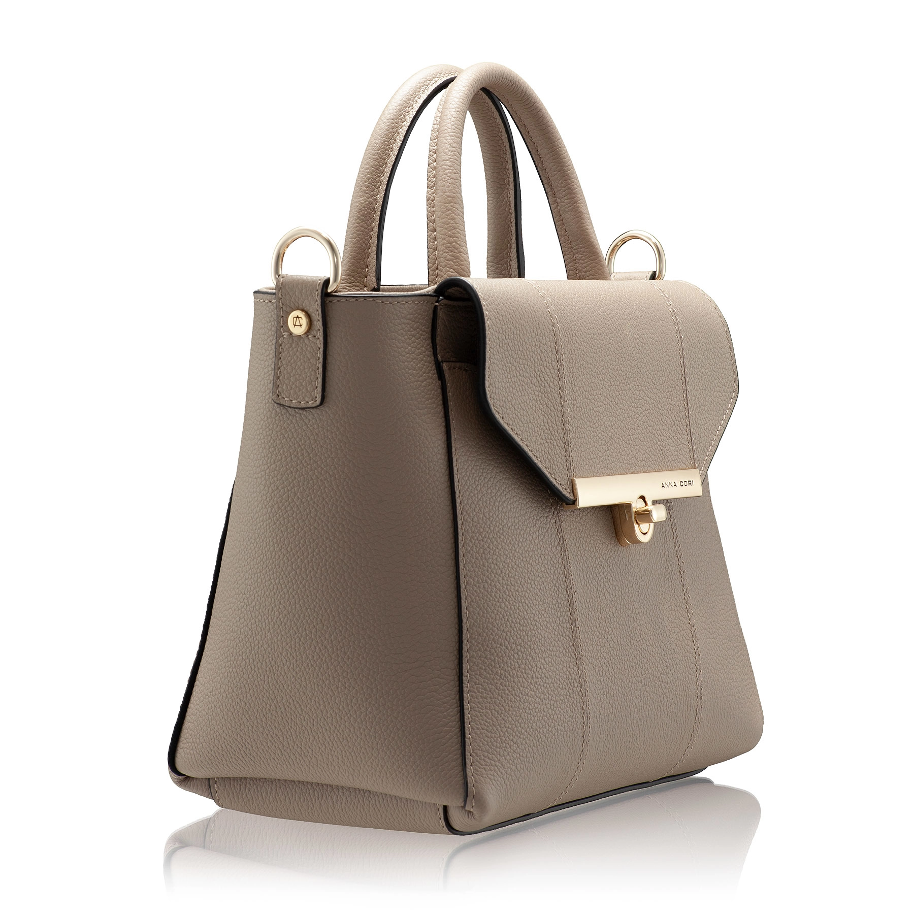 Women Leather Hand Bag CLARINA 04 BOTTALATO TAUPE