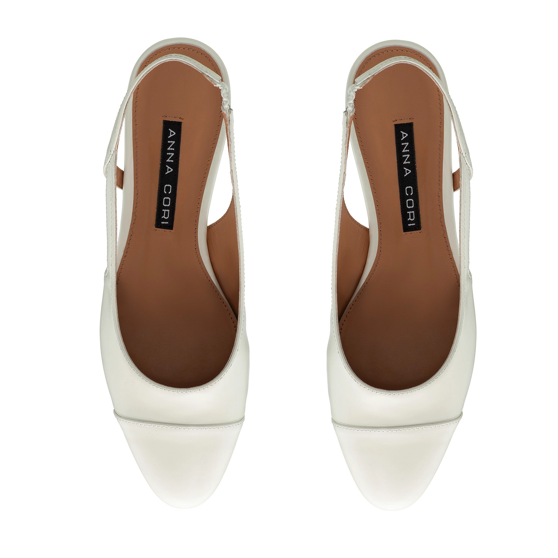 Mid-heel Slingback Pumps 8078 Vitello+Panna