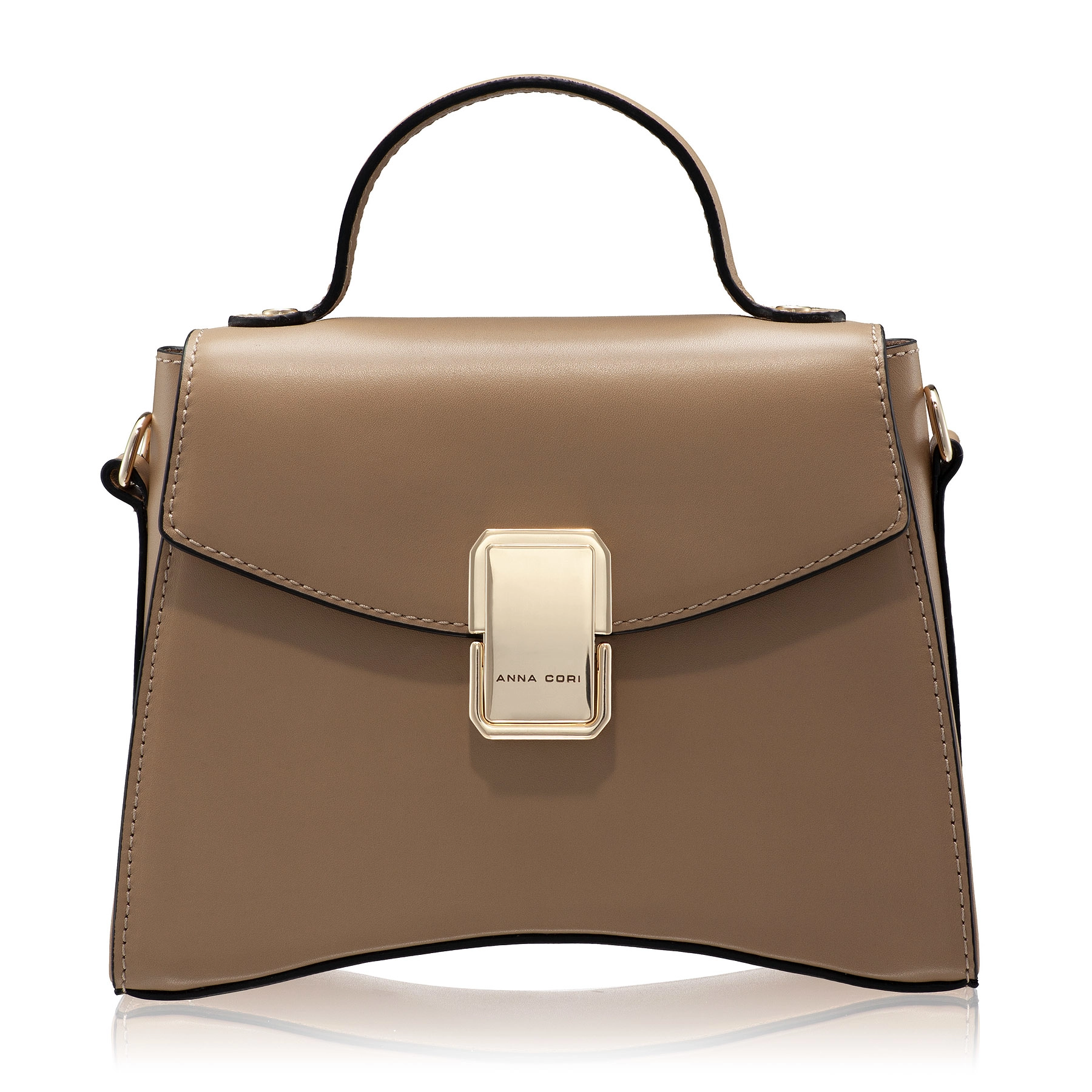 Women Leather HandbagCERISE 01 VITELLO TAUPE