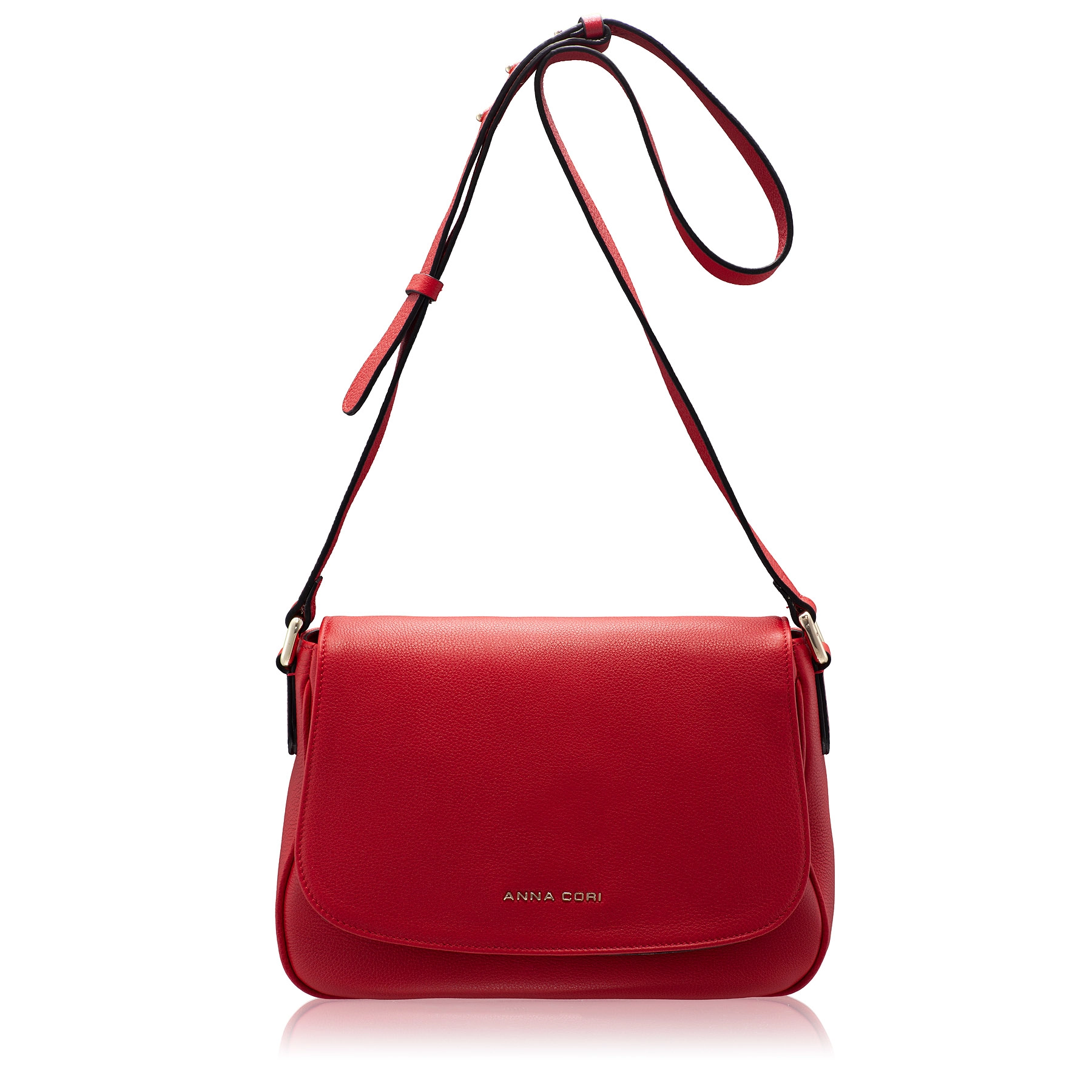 Women Leather Shoulder Bag DELICE BOTTALATO RED