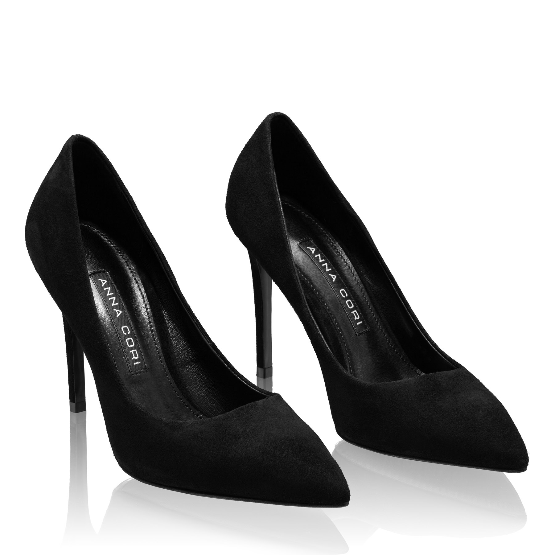 Mid-heel Suede Pointed Toe Pumps 7868 Camoscio Black