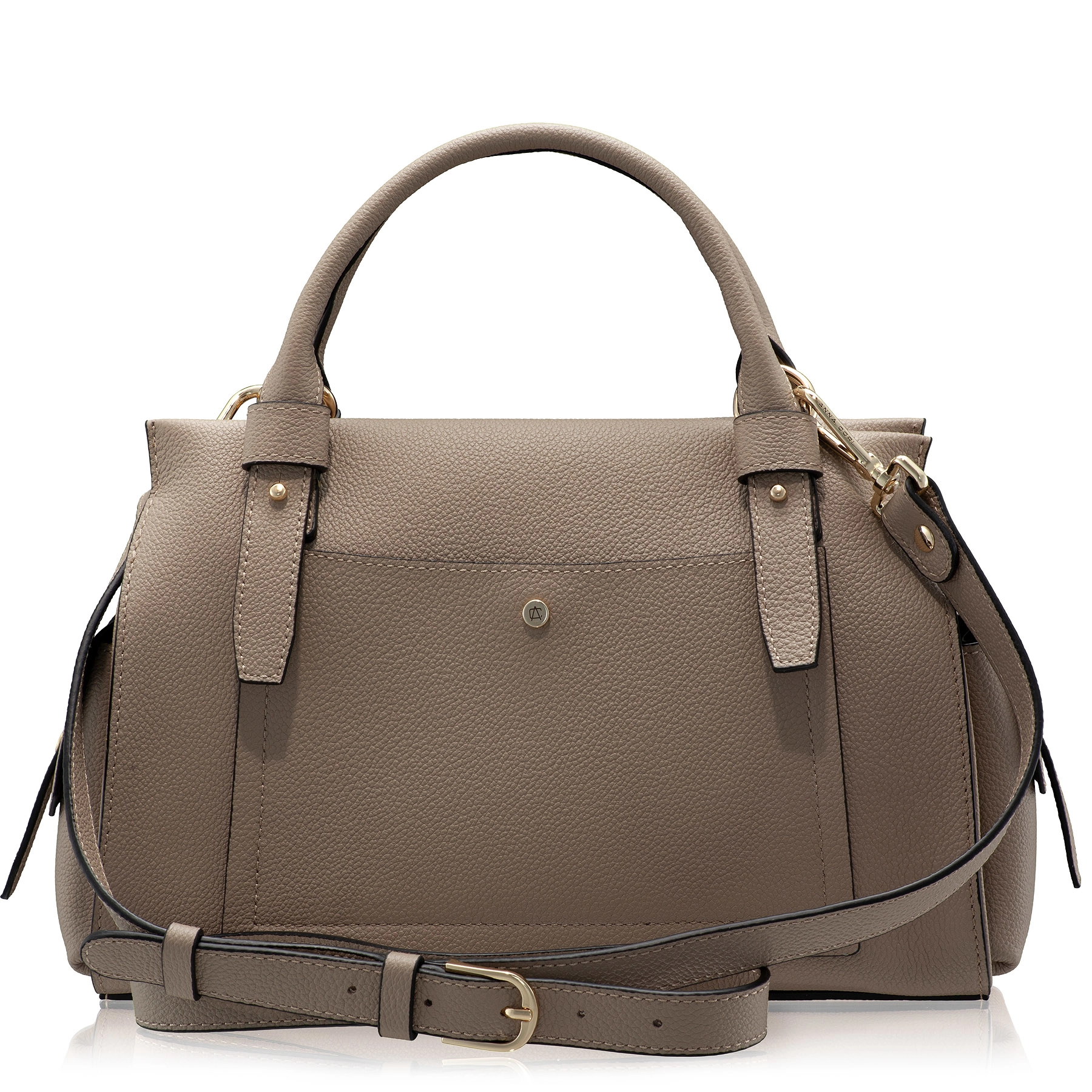 Women Leather Handbag BECA 02 BOTTALATO TAUPE