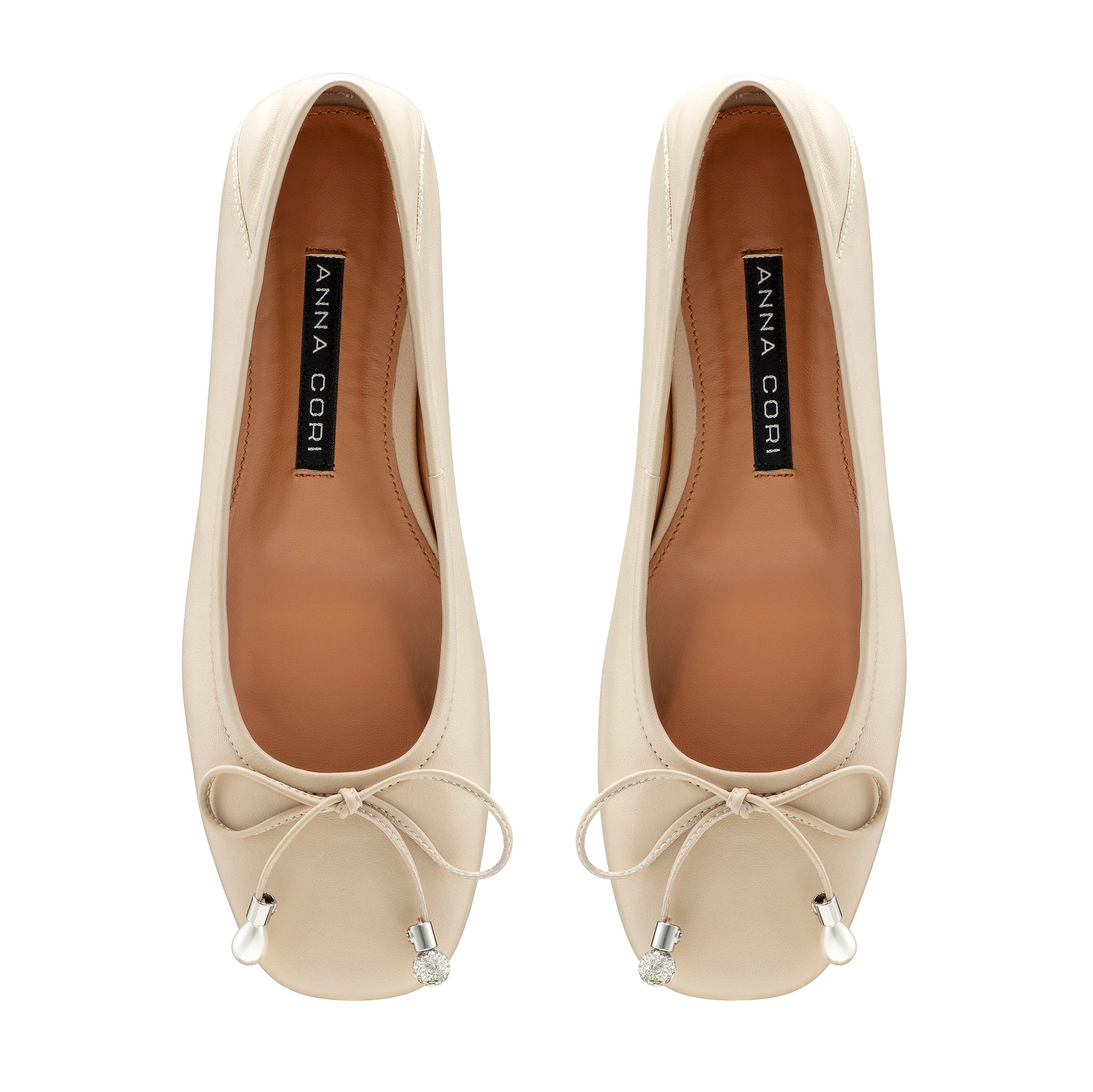 Women Ballerina Flats 8103 Vitello Panna