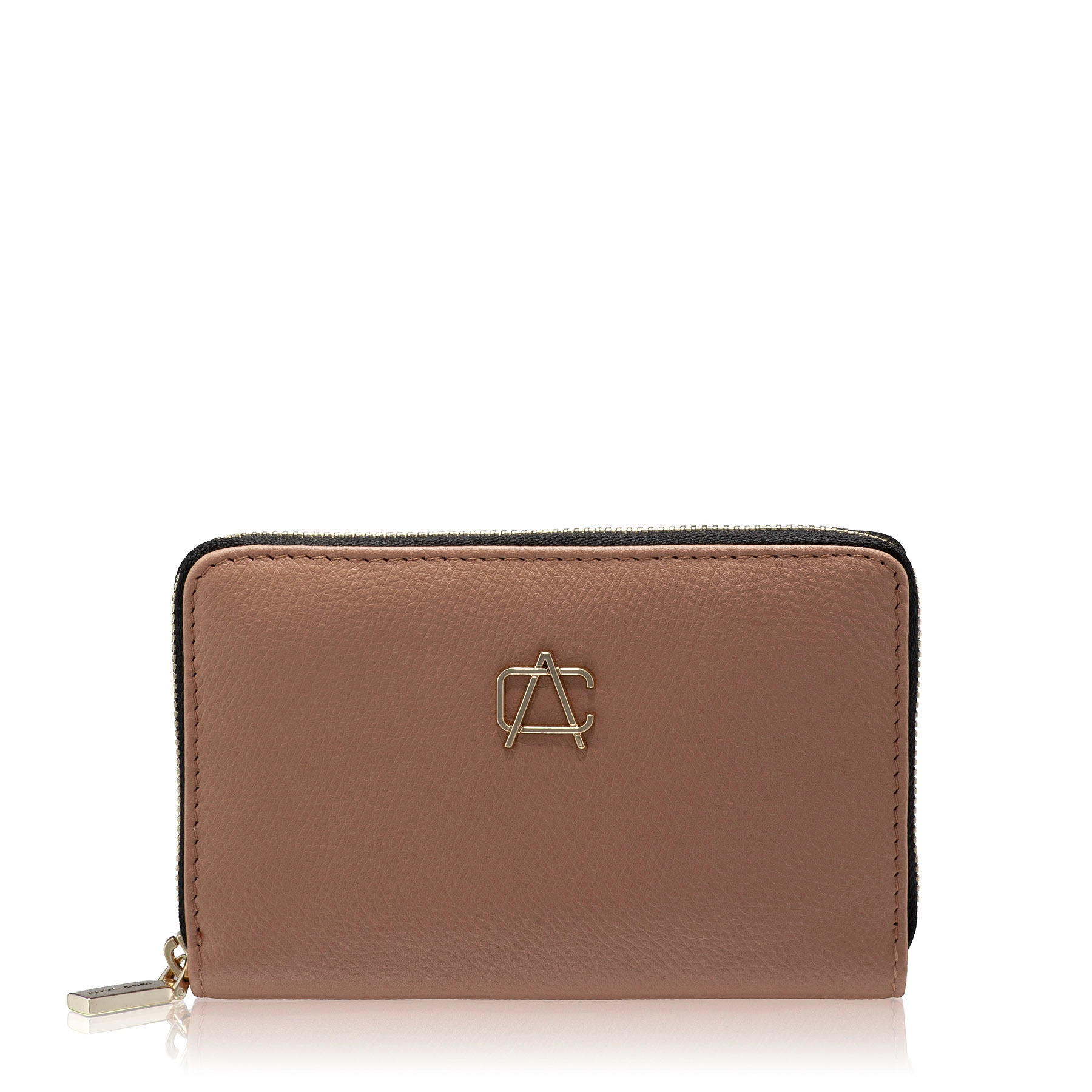 Natural Leather Wallet ARIS VITELLO STAMP POUDRE