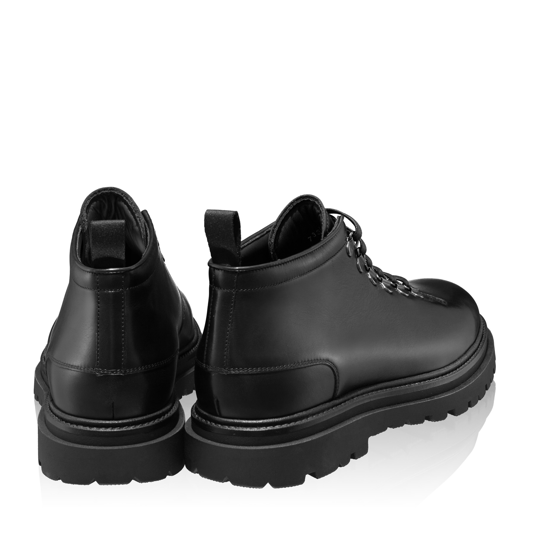 Men Genuine Leather Casual Boots 7330 Vitello Black