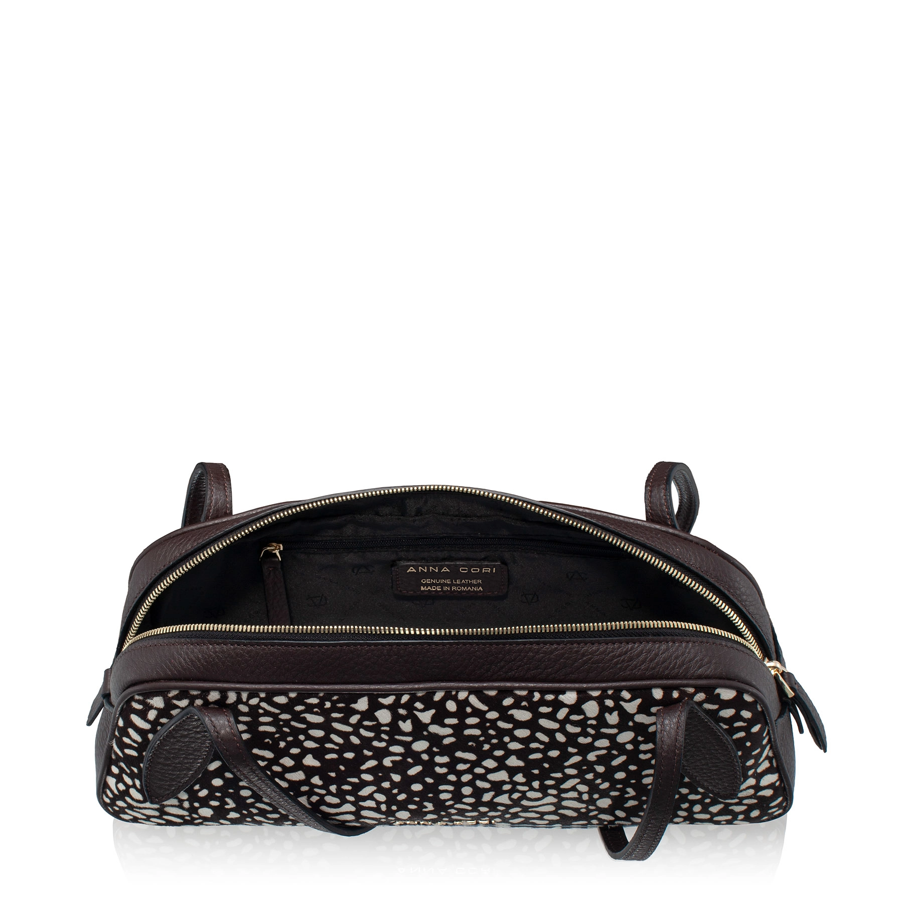 Women Leather Hand Bag MUNA 02 CAVALINO T.MORO+PANNA