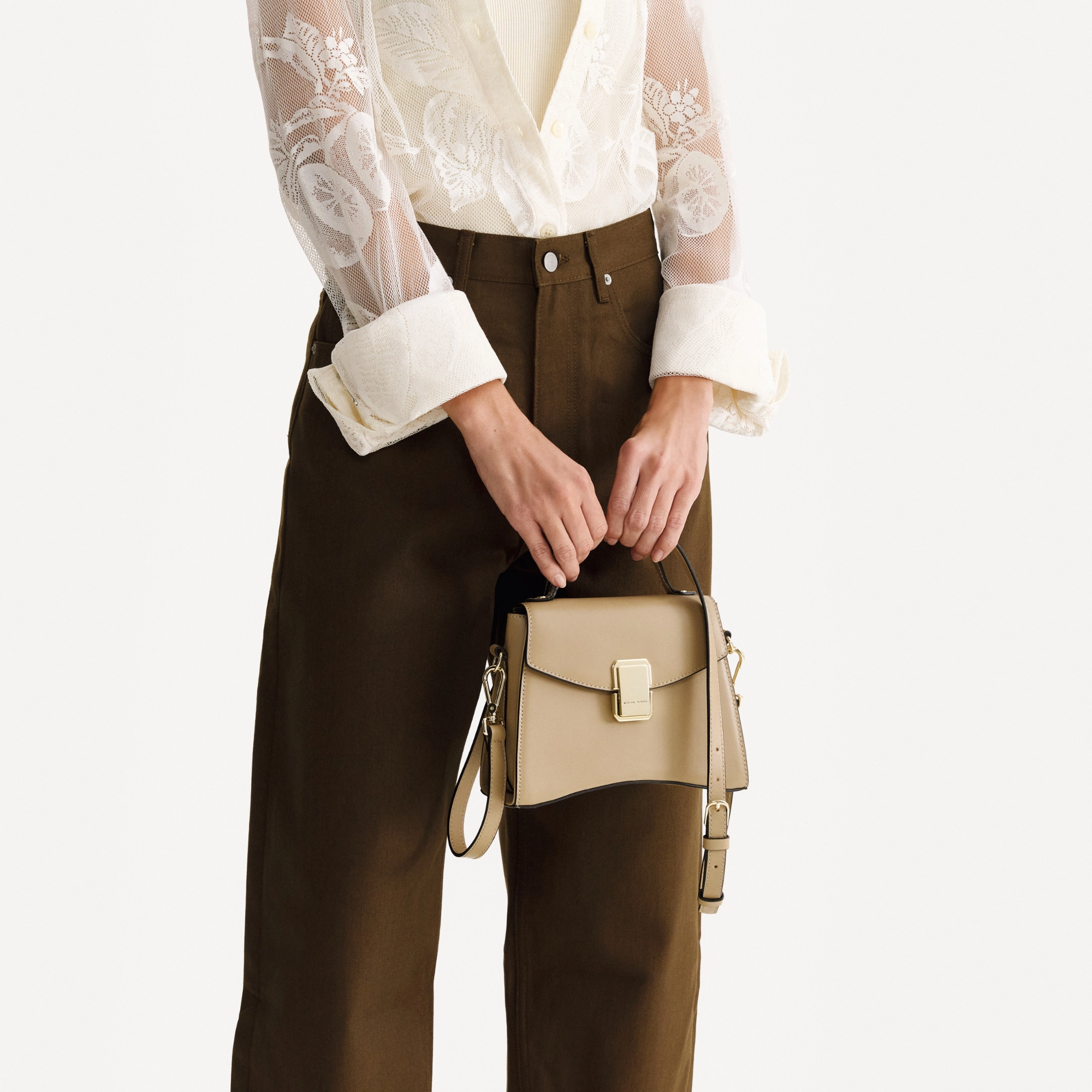 Women Leather HandbagCERISE 01 VITELLO TAUPE