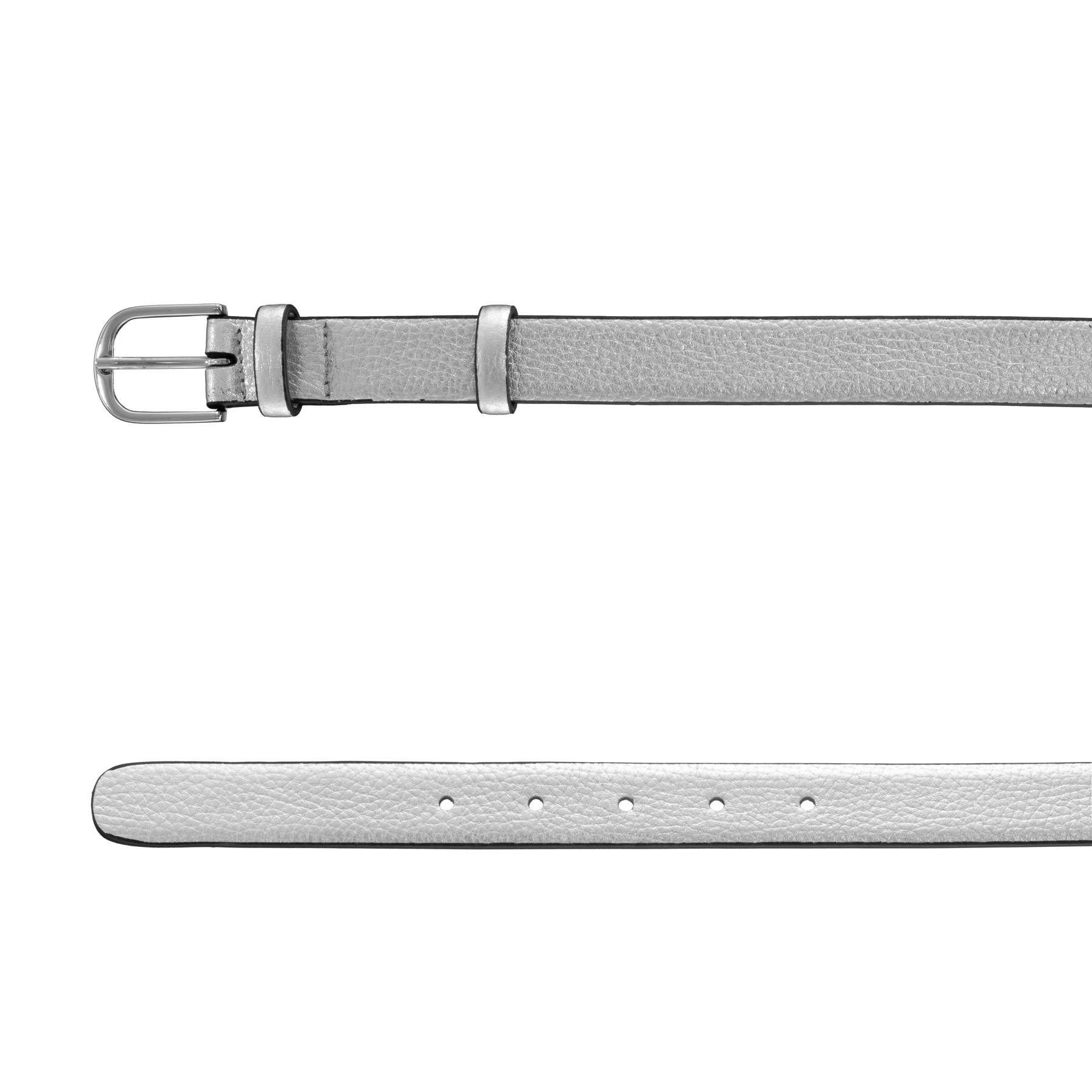 Women Leather belt 59 BOTTALATO ARGENTO