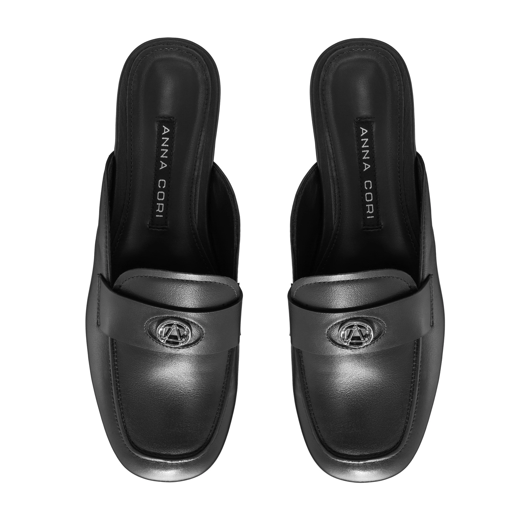 Women Leather Mules 8121 Vitello Black