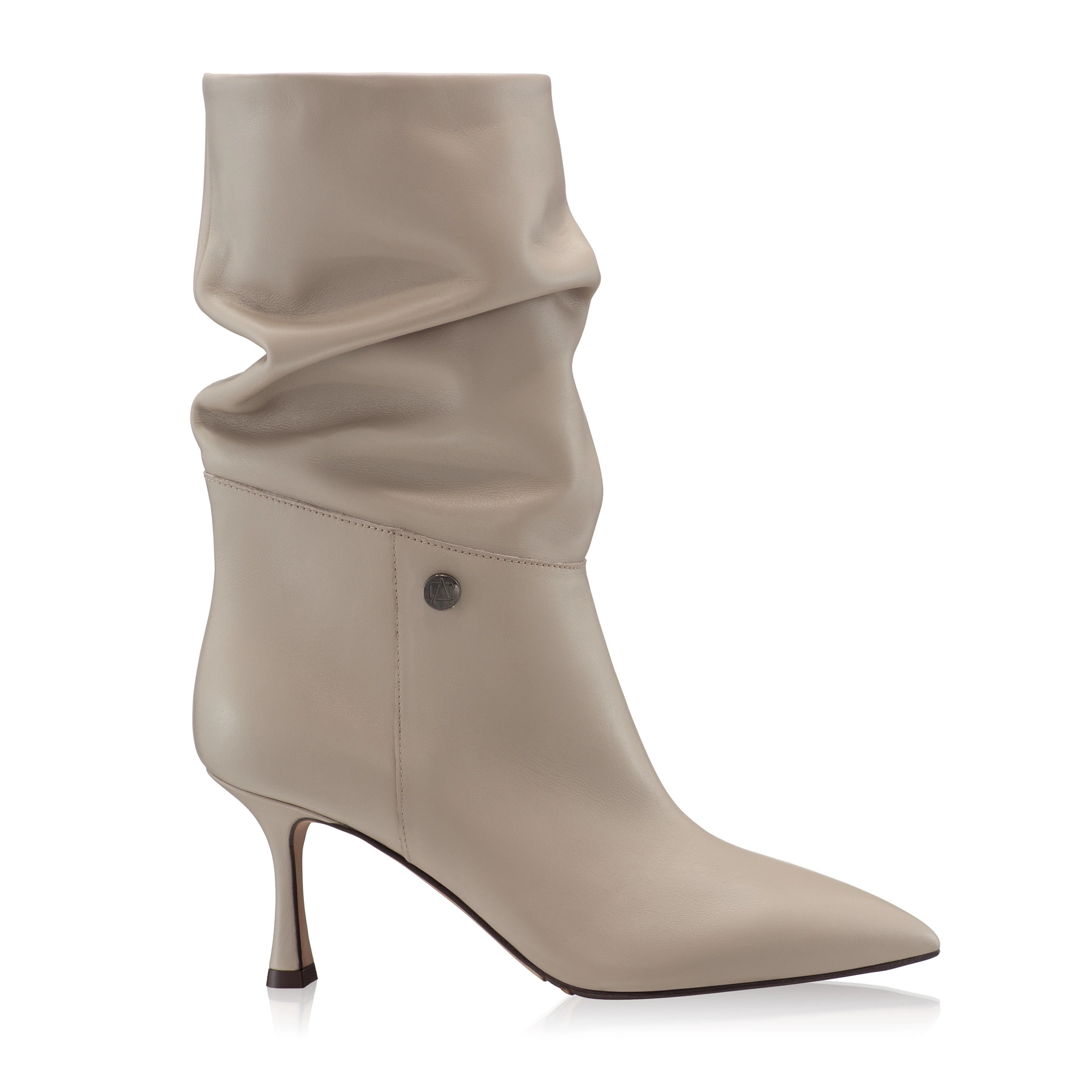 Mid-heel Leather Boots 6476 Vitello Taupe
