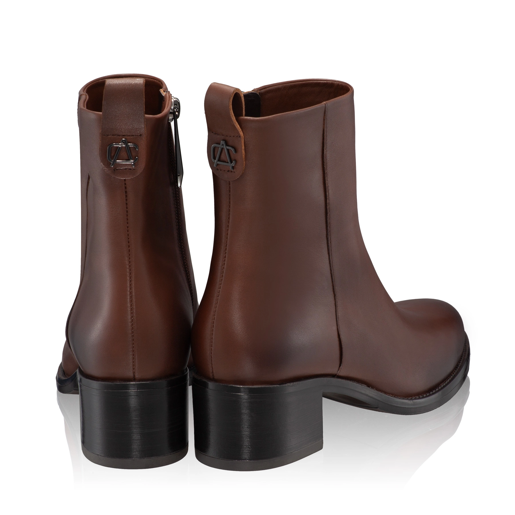 Women Leather Ankle-Boots 5933 Vitello Brown
