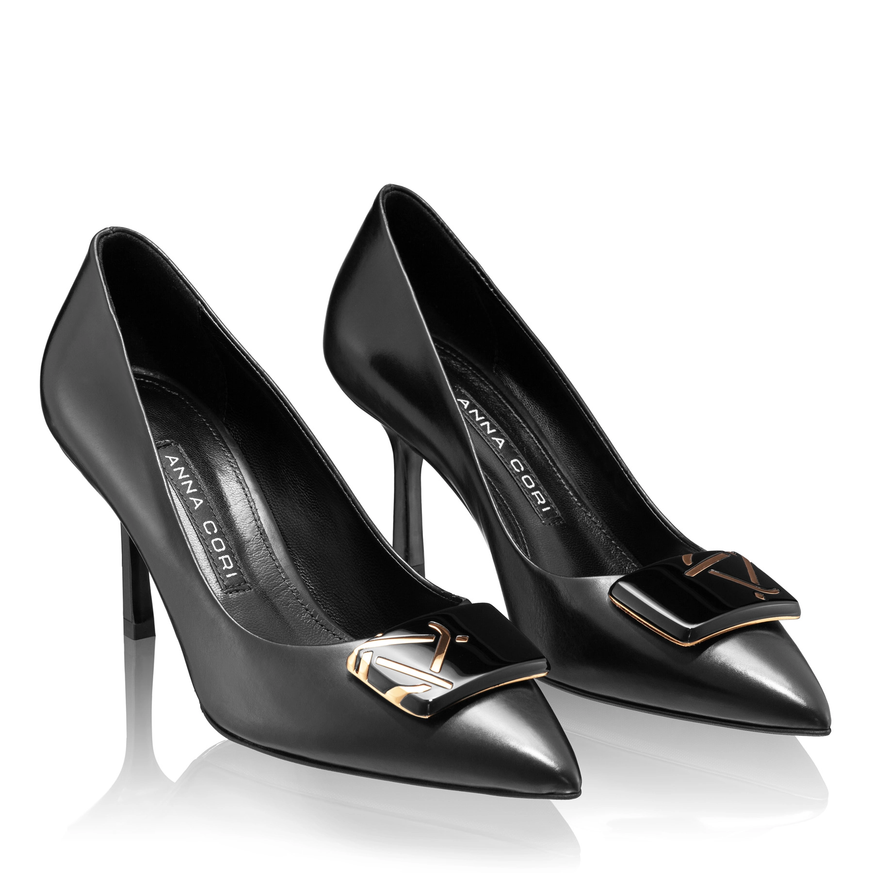 High-heel Pointed Toe Pumps 8010 Vitello Black