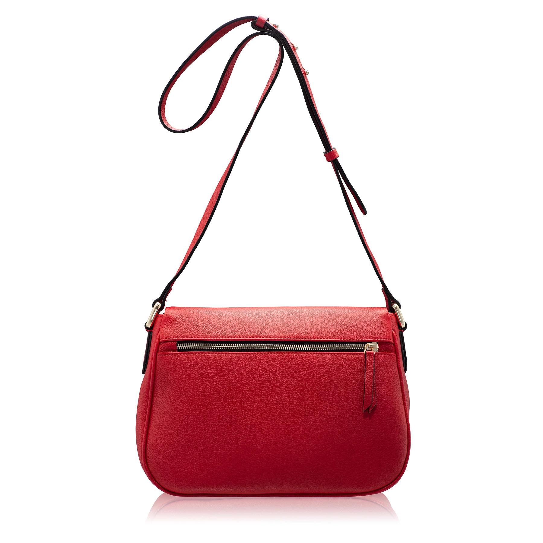 Women Leather Shoulder Bag DELICE BOTTALATO RED