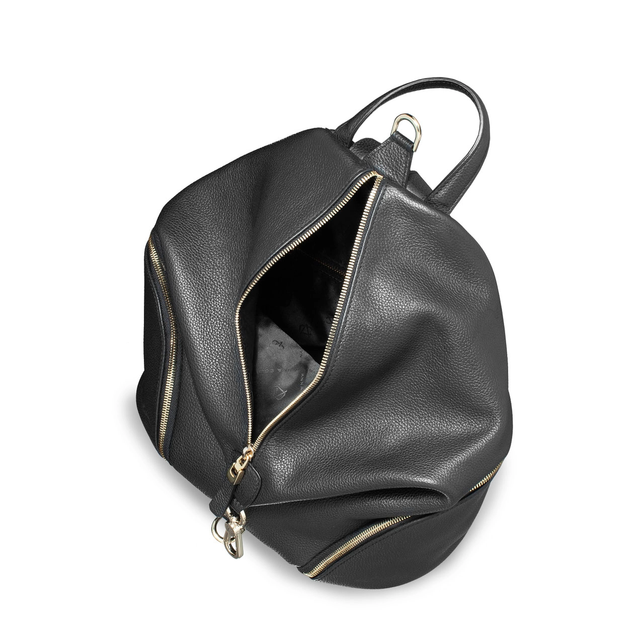 Women Leather Backpack AMERY BOTTALATO BLACK